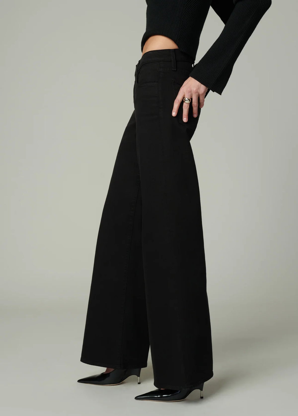 The Lou Lou - Low Rise Wide Leg - Black