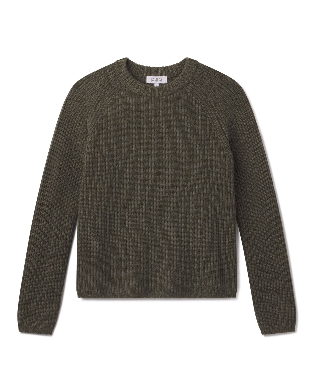 Cashmere Fisherman Crew - Dark Olive