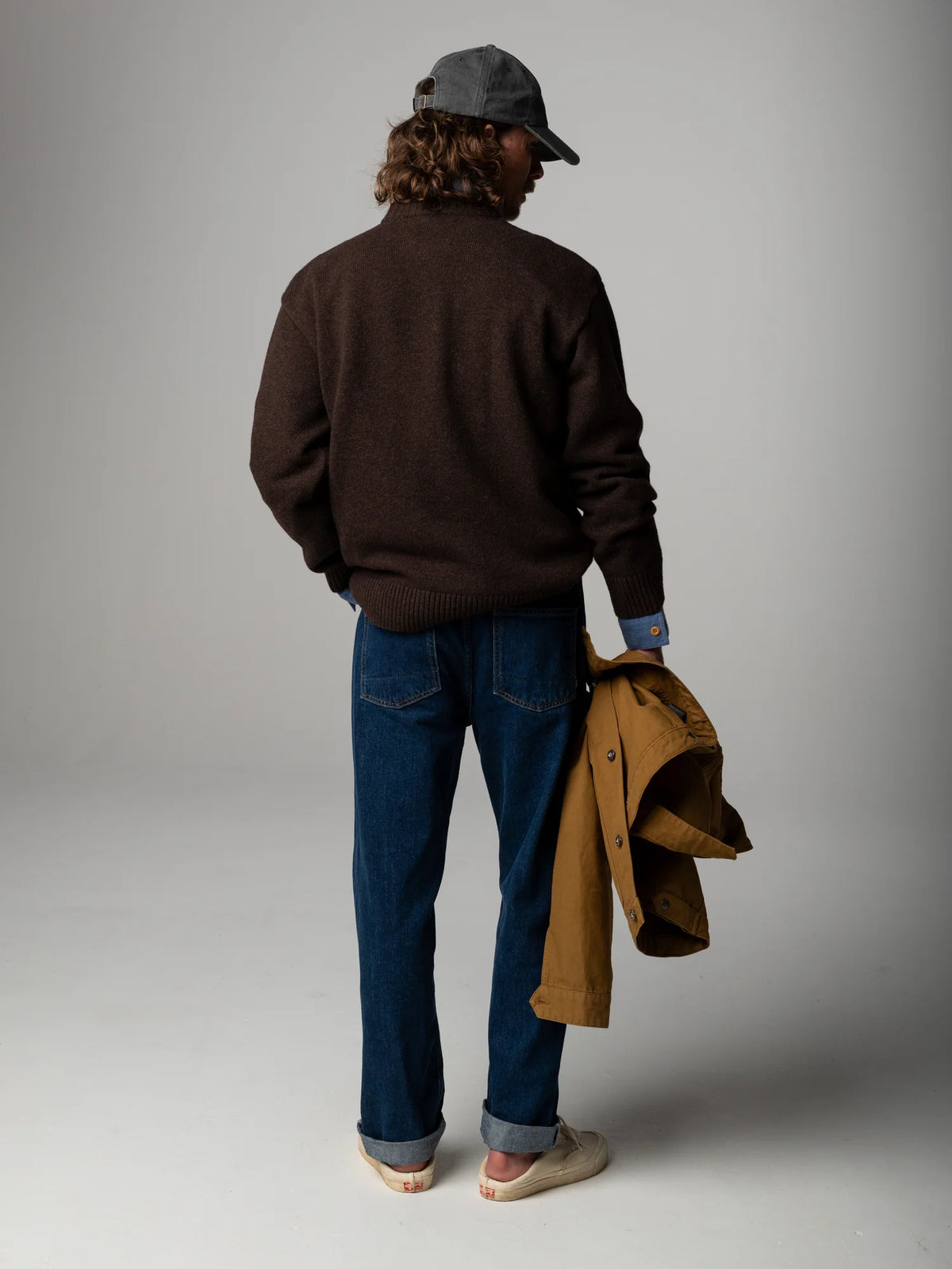 Escall Crew Neck Knit Sweater - Coffee Brown
