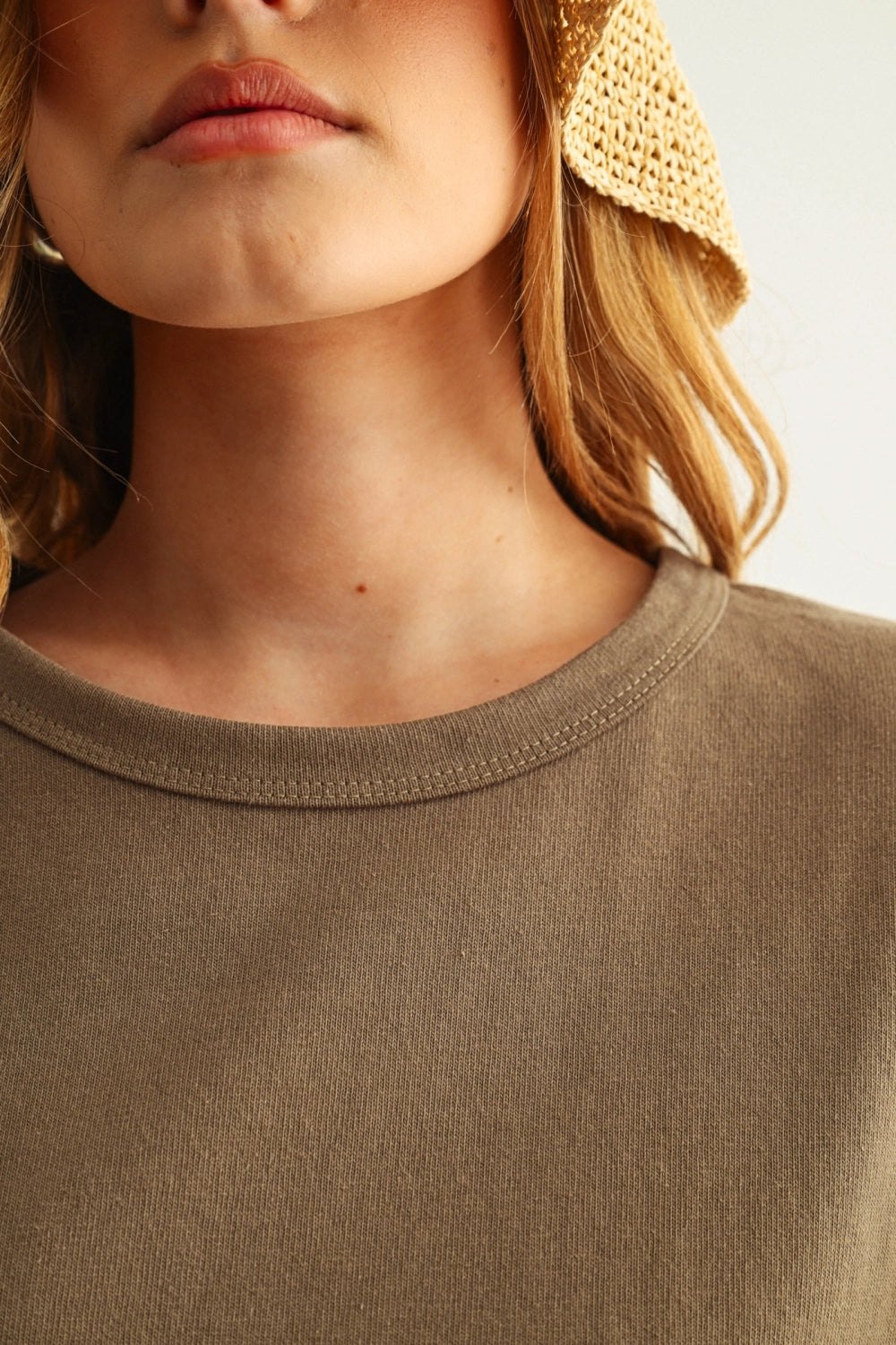 Boxy Linen Tee - Olive