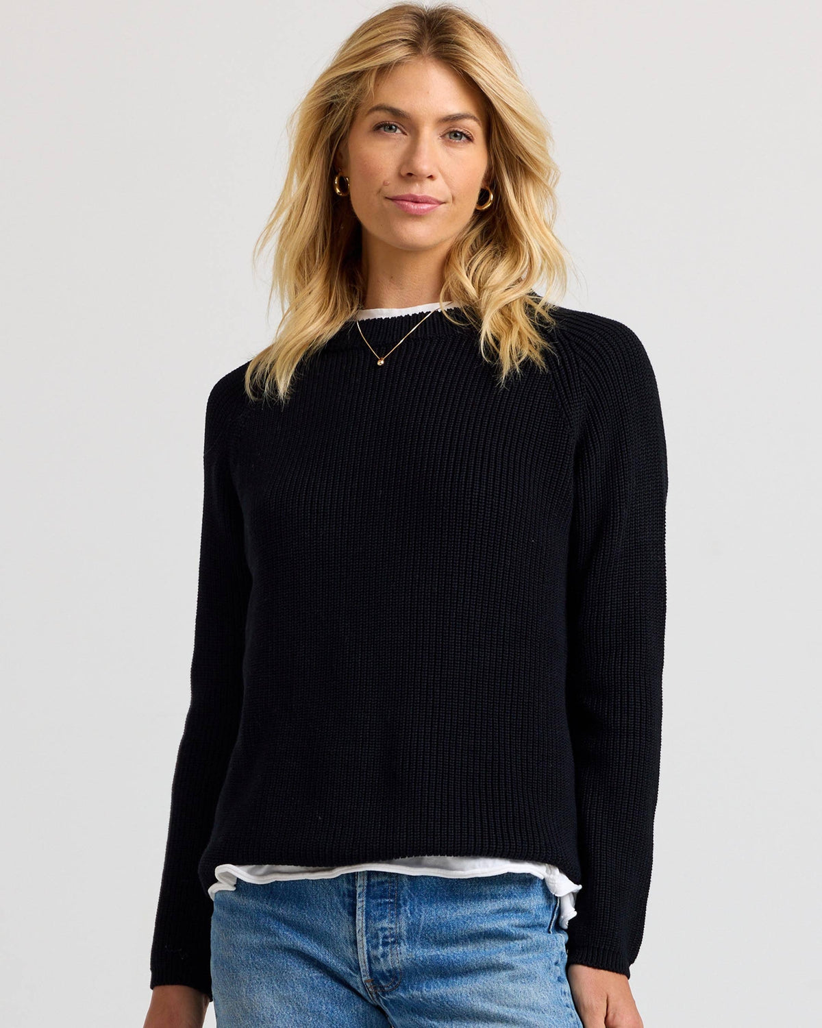 Cotton Fisherman Crew - Black