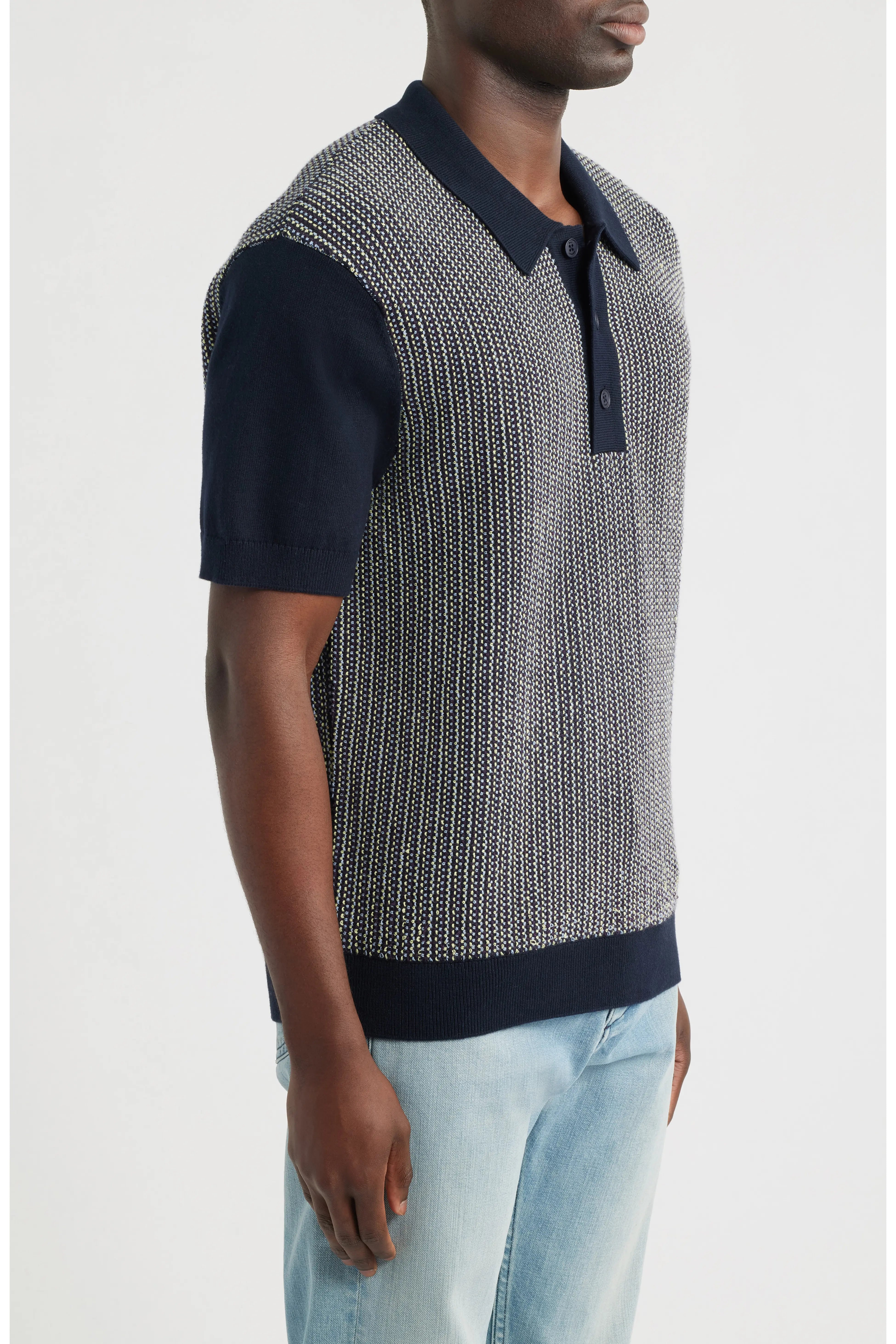 Turin Polo - Multi Stripe - Navy