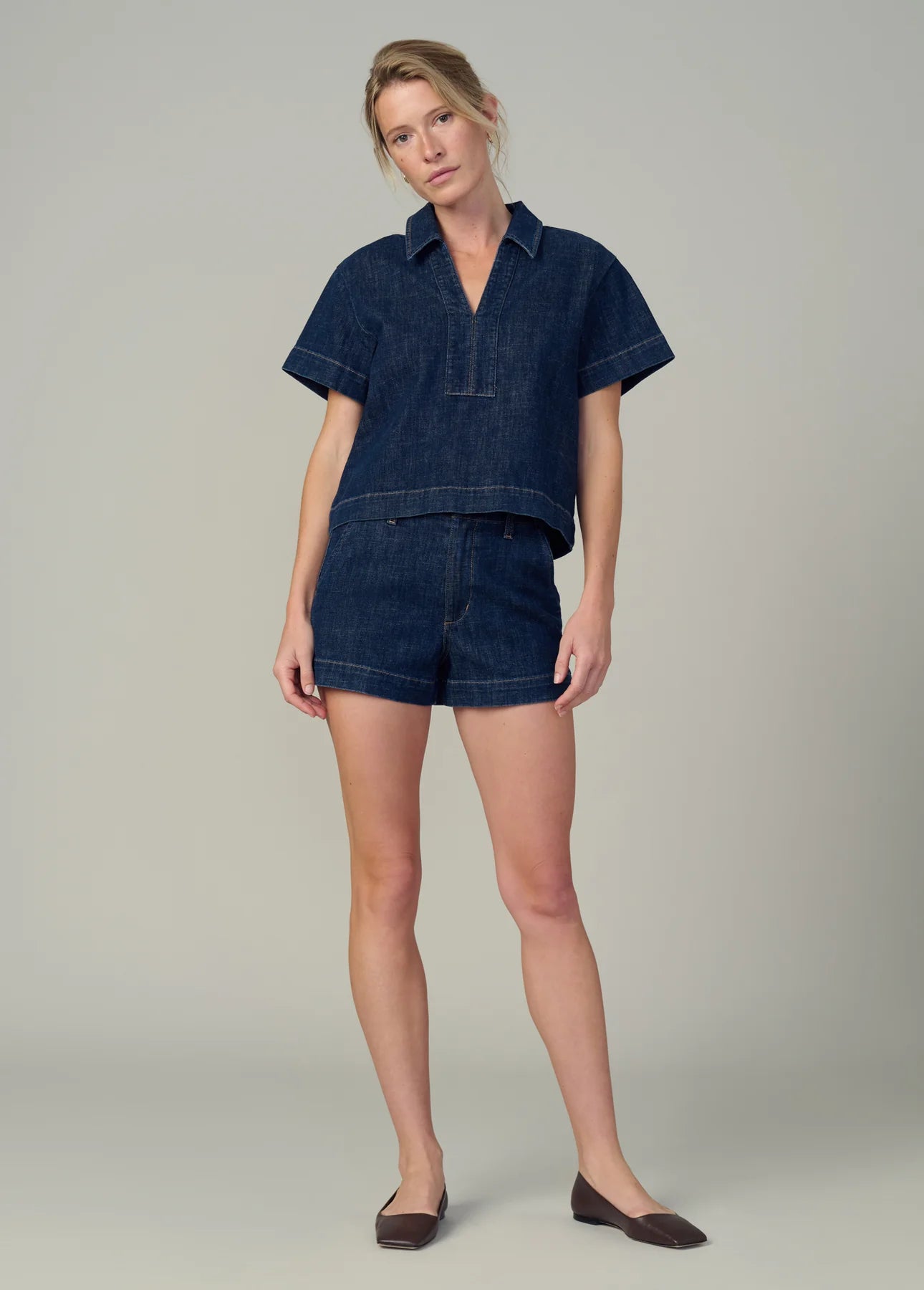 THE LILLIAN DENIM POPOVER SHIRT