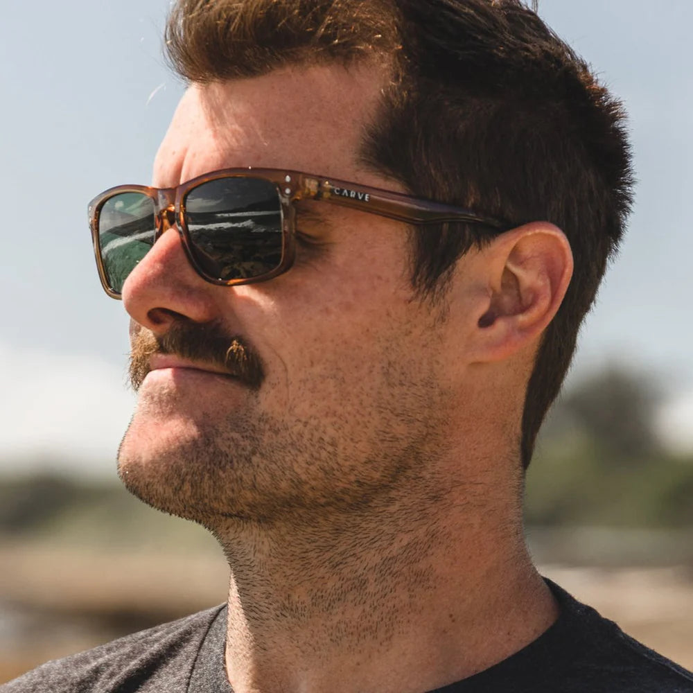 Goblin - Recycled Gloss Crystal Dk Sand Frame Green Polarized Lens