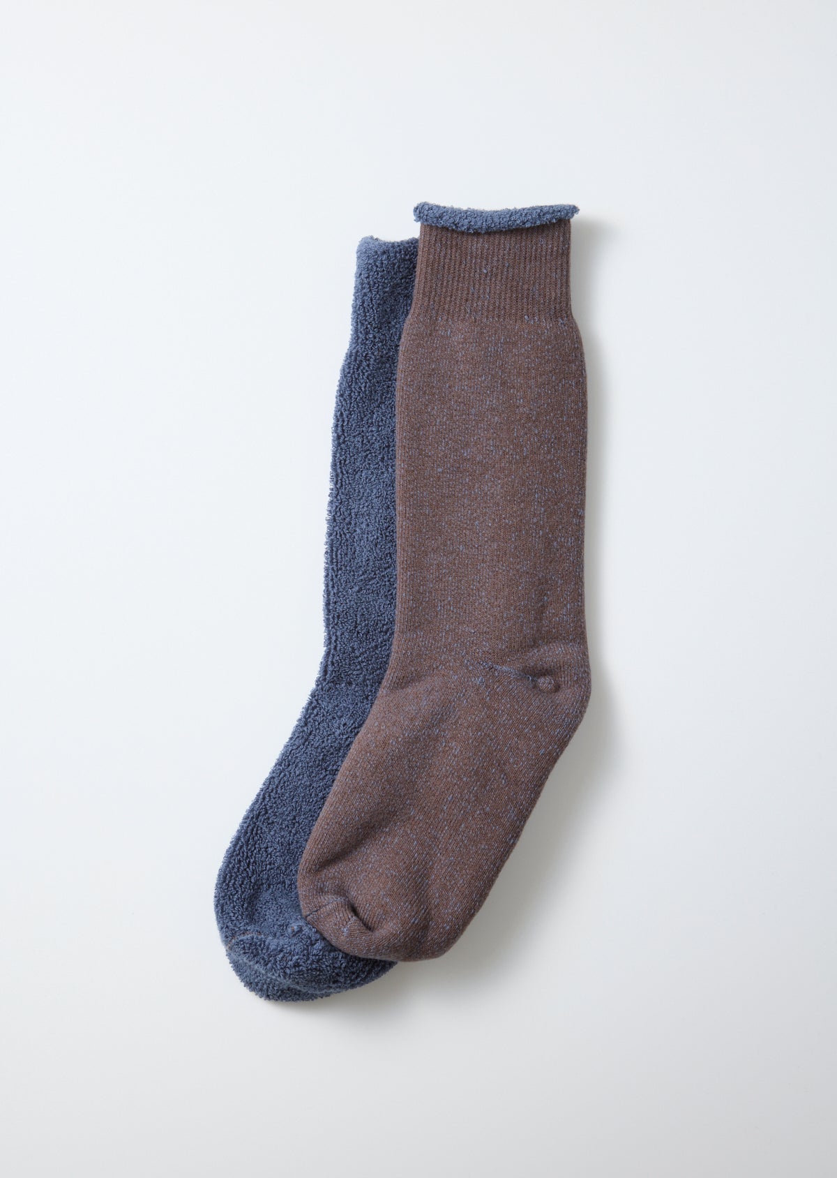 Reversible Pile Socks - Charcoal/Dark Blue