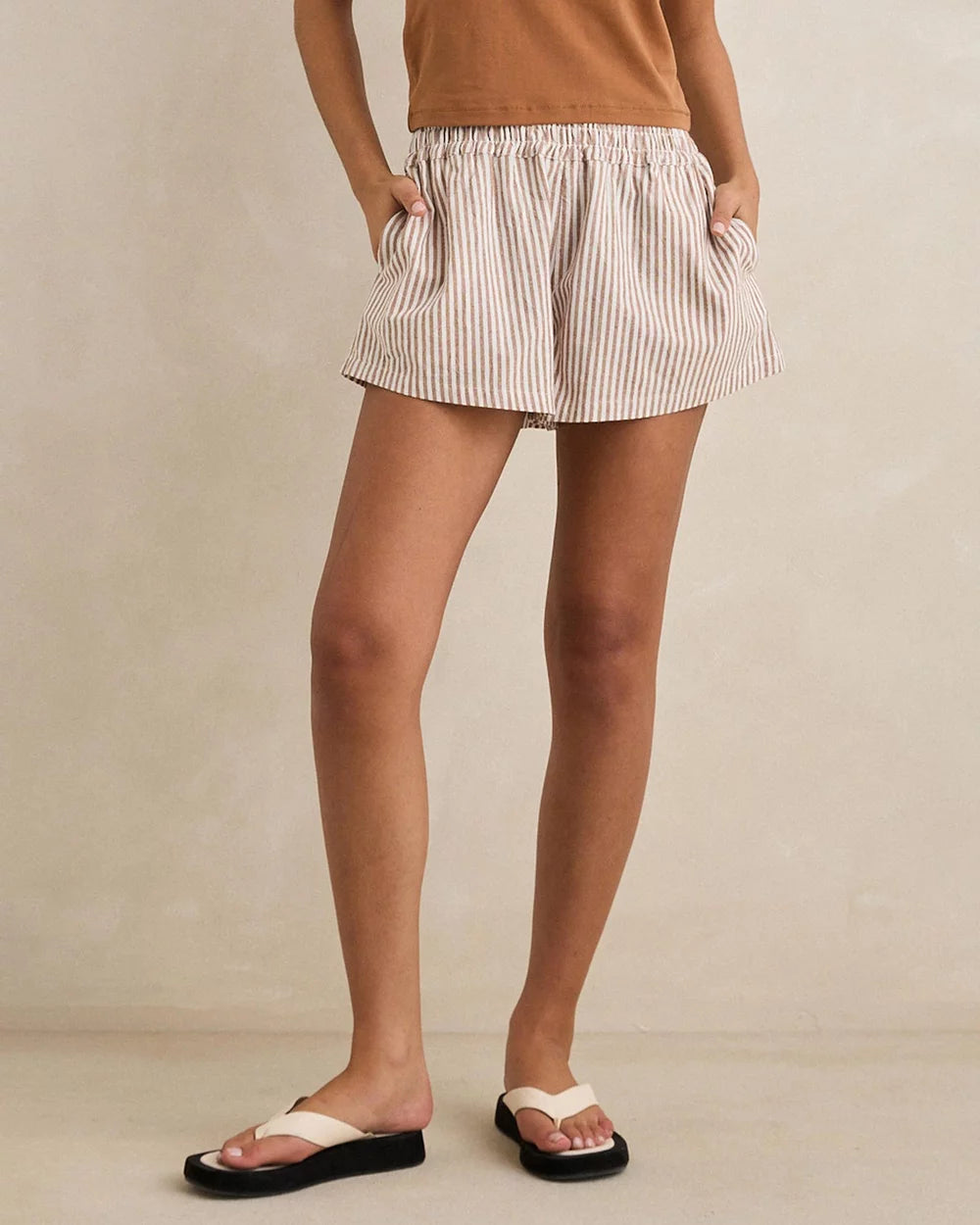 Valley Stripe Short - Tan