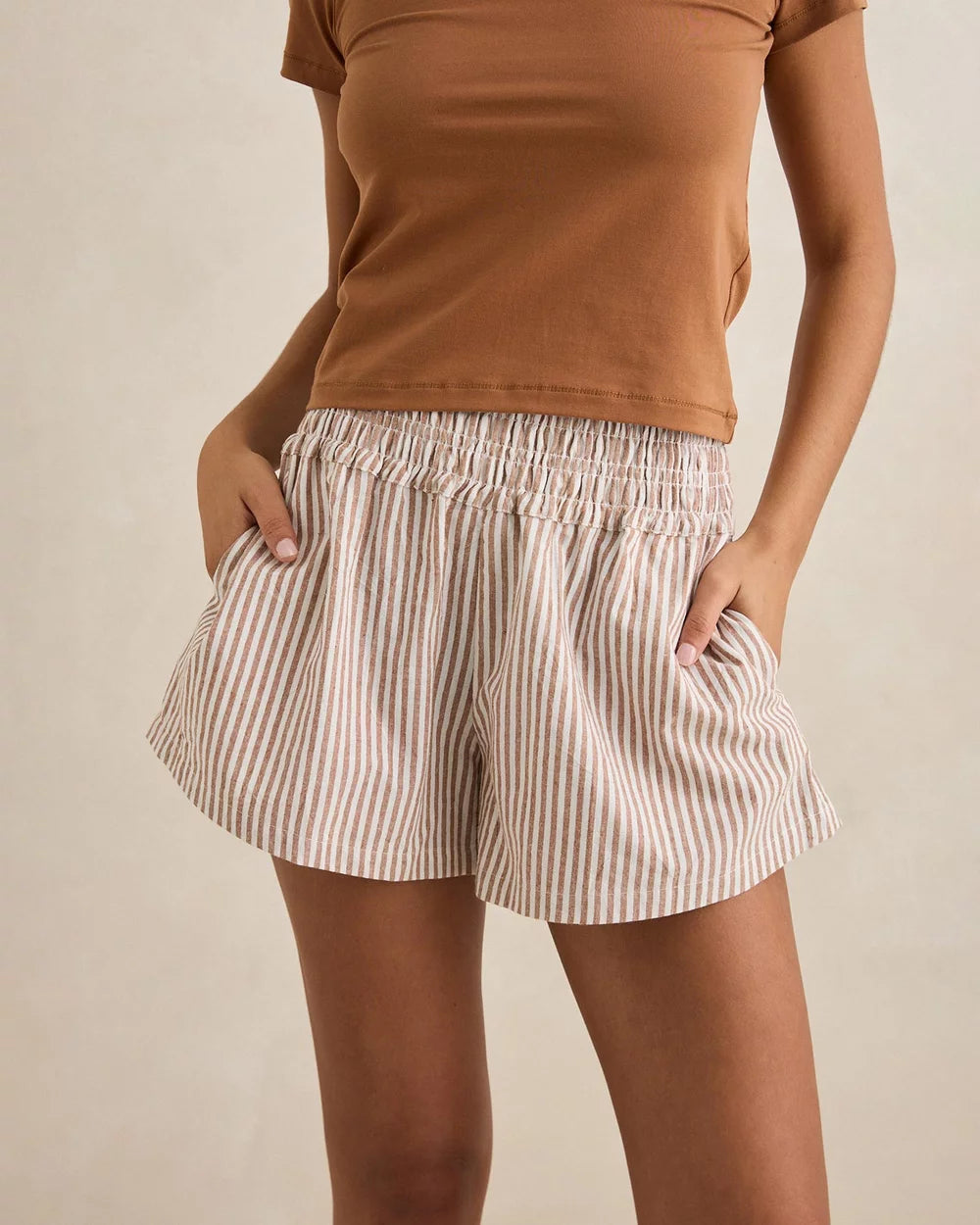 Valley Stripe Short - Tan
