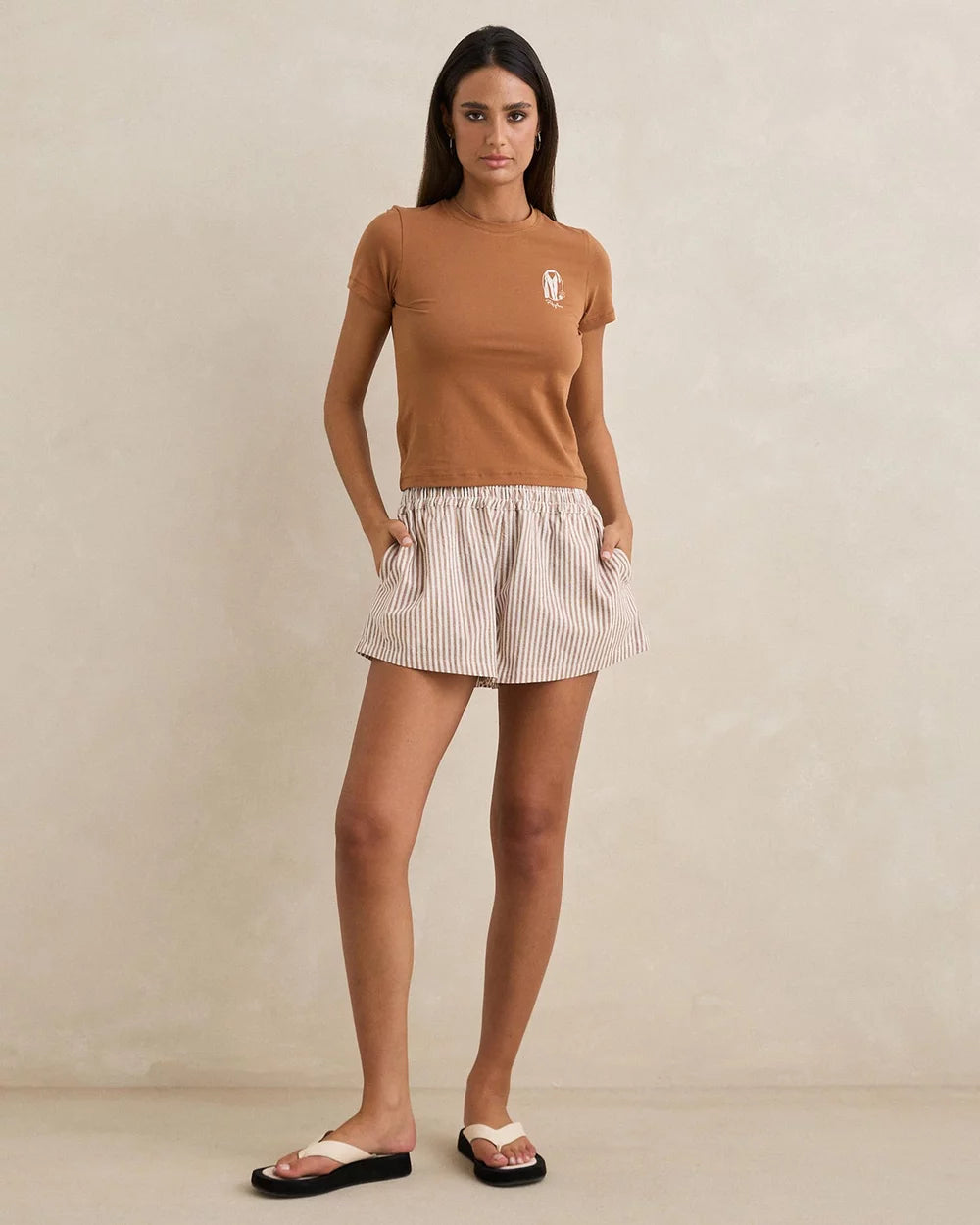 Valley Stripe Short - Tan