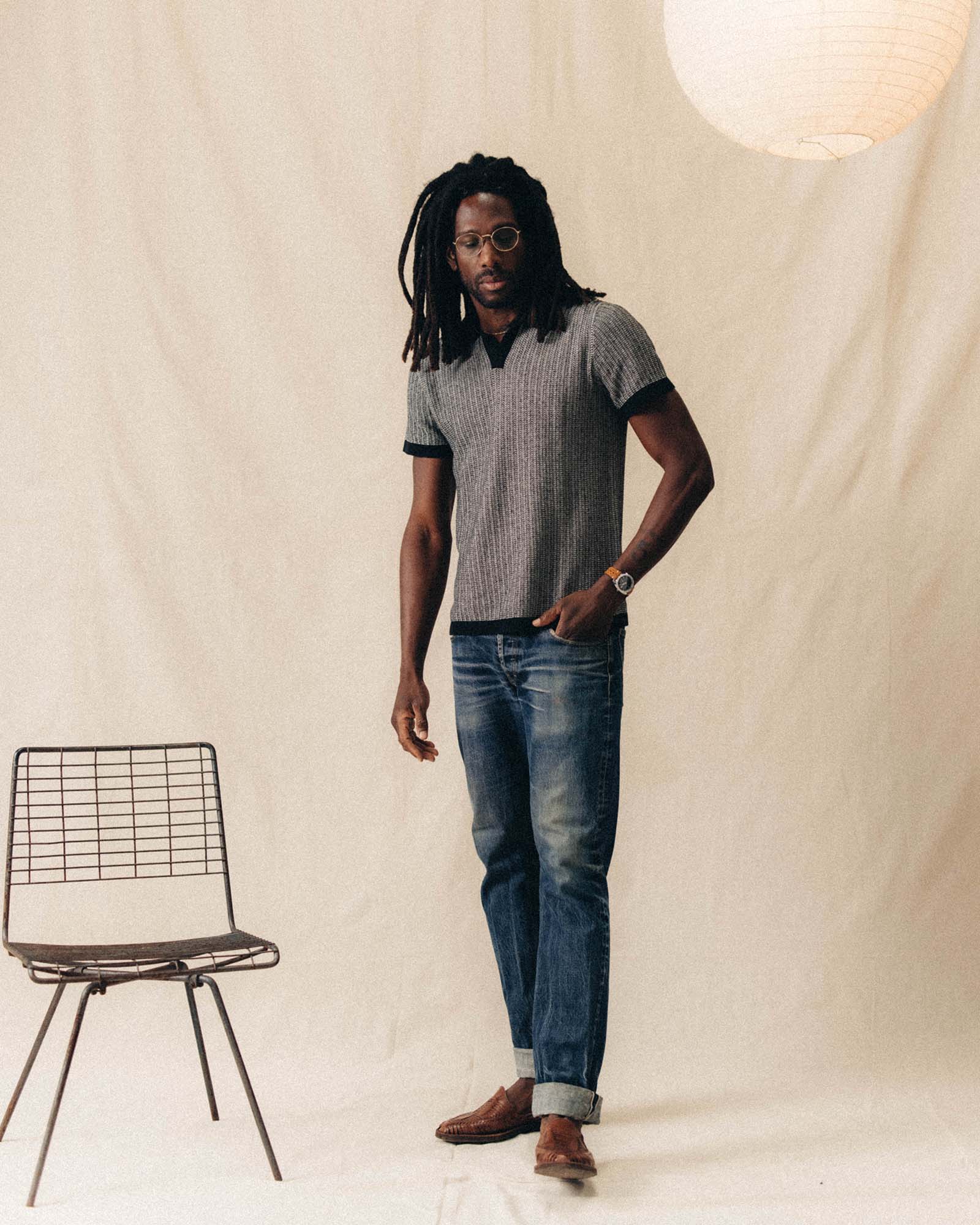 The Valencia Sweater Polo - Coal Scallop
