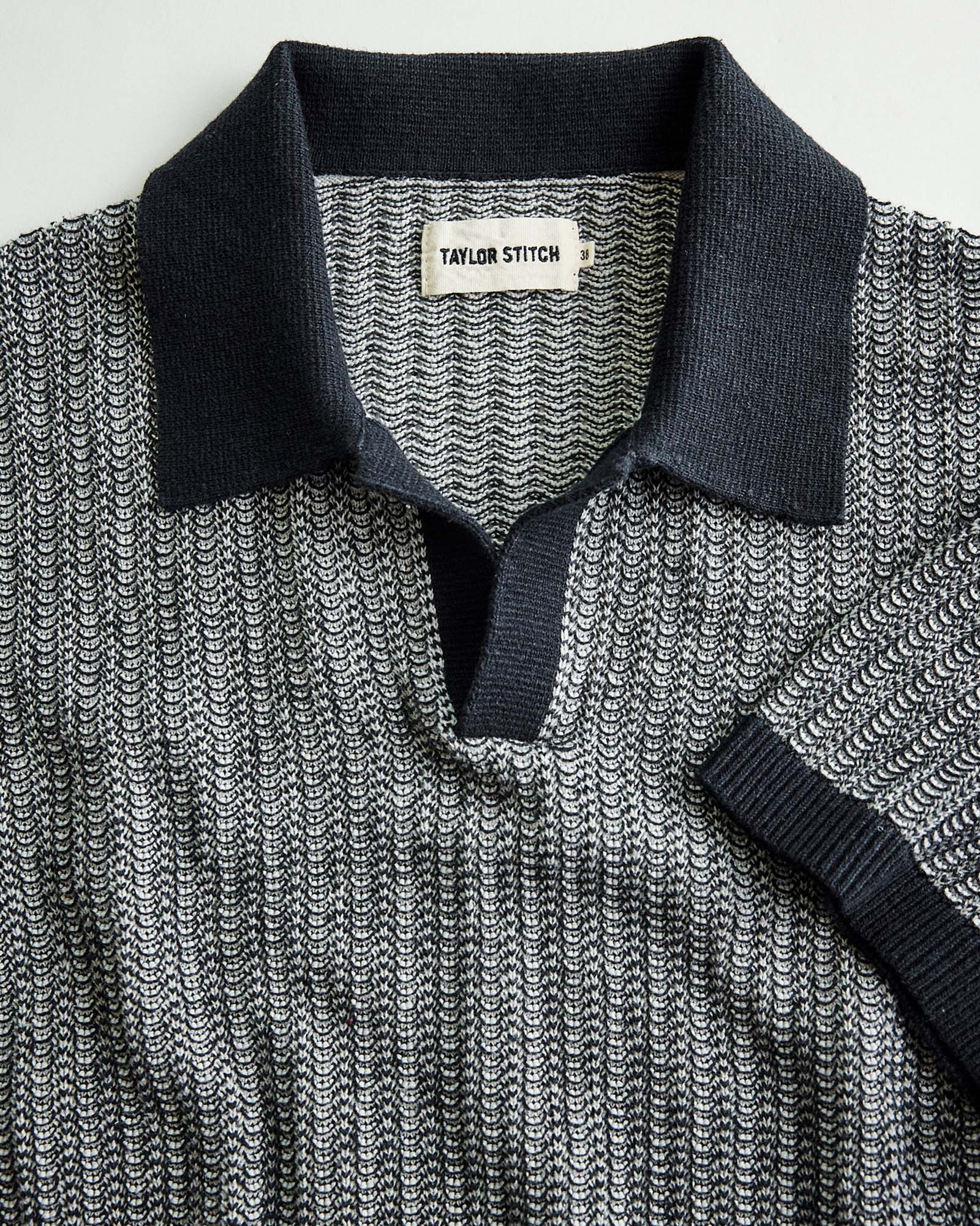 The Valencia Sweater Polo - Coal Scallop