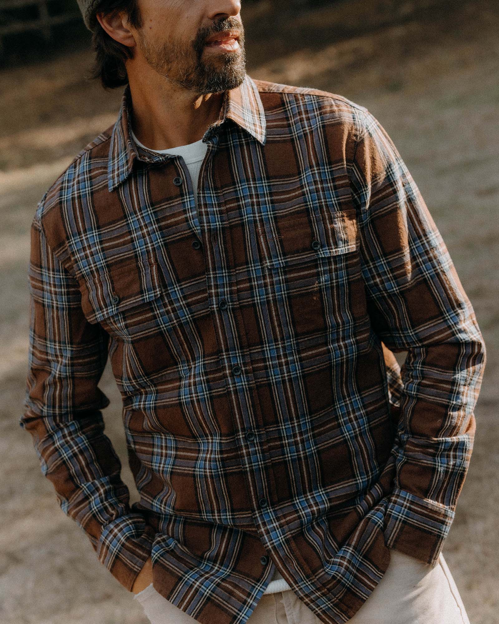 The Craftsman Shirt in Brick Plaid