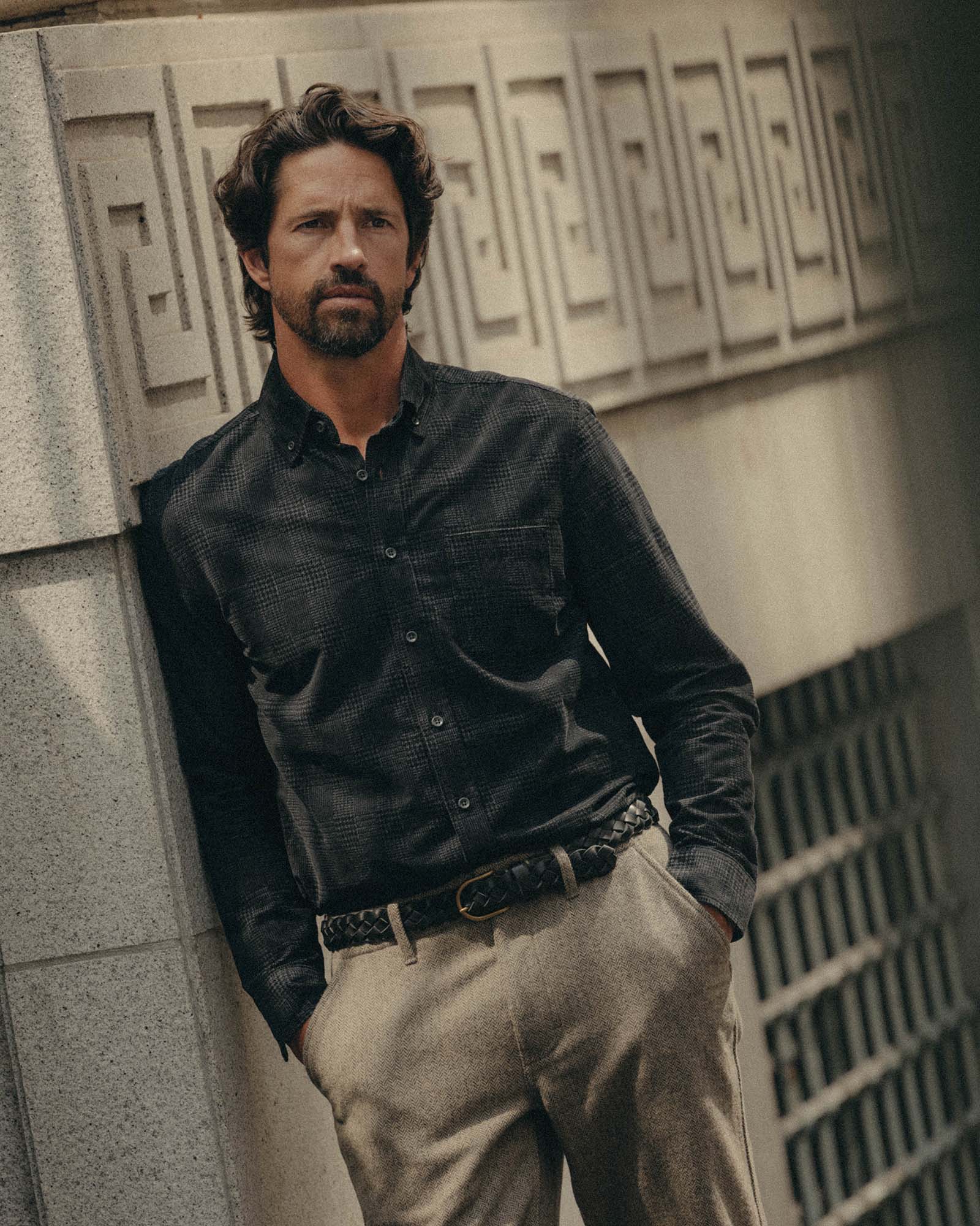 The Jack in Heather Coal Check Pincord