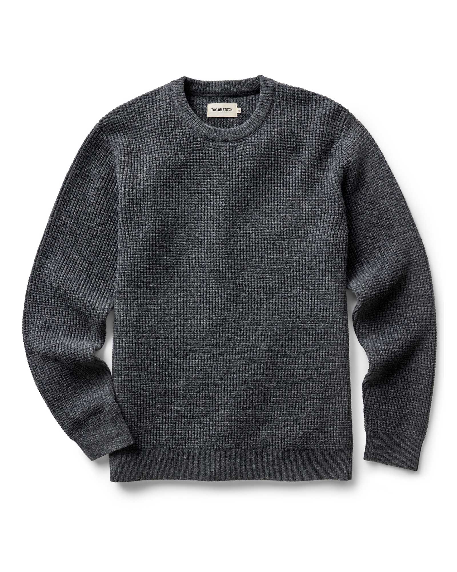 The Sidecountry Crew in Heather Graphite Merino Waffle