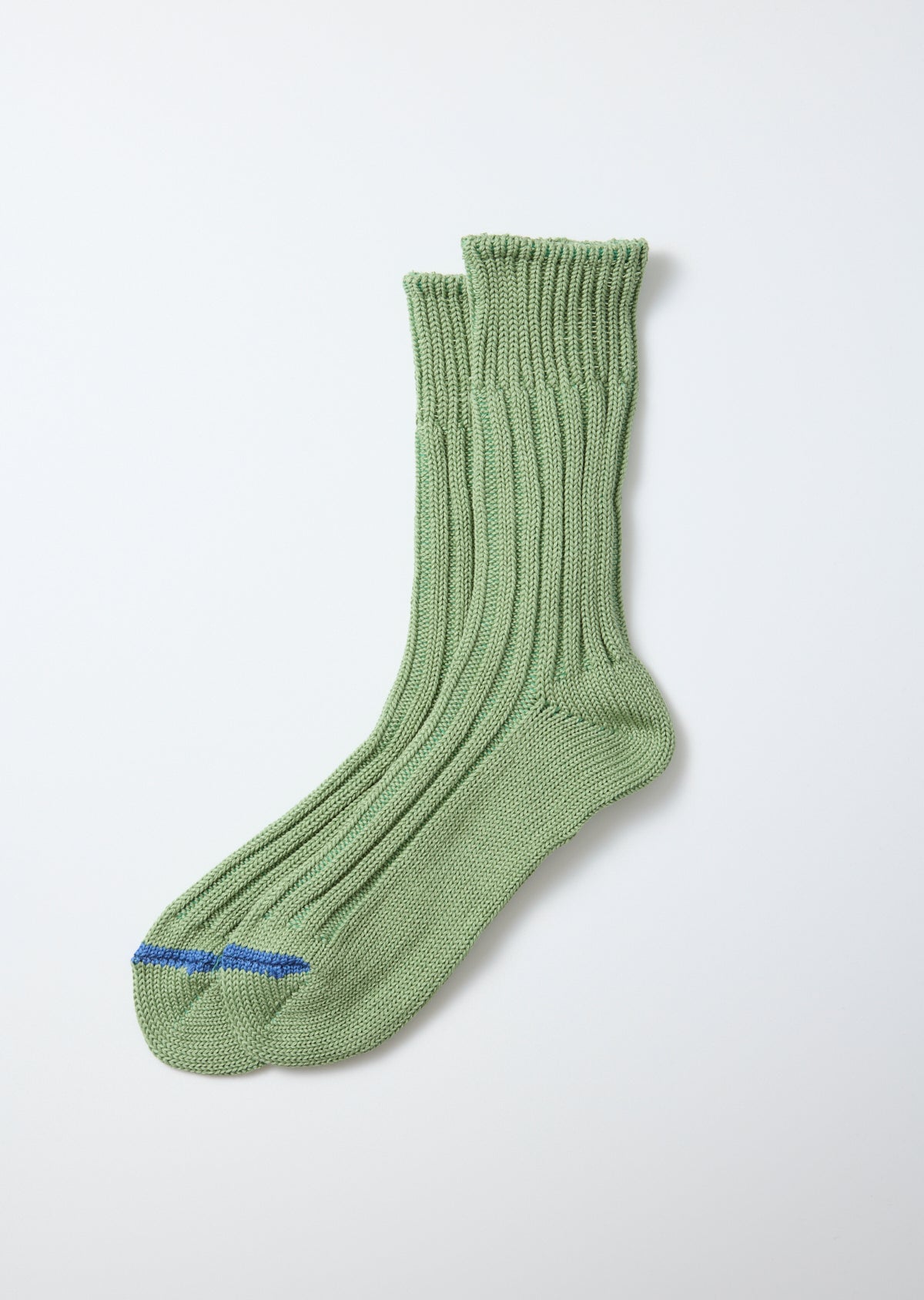 Chunky Ribbed Crew Socks - Light Green
