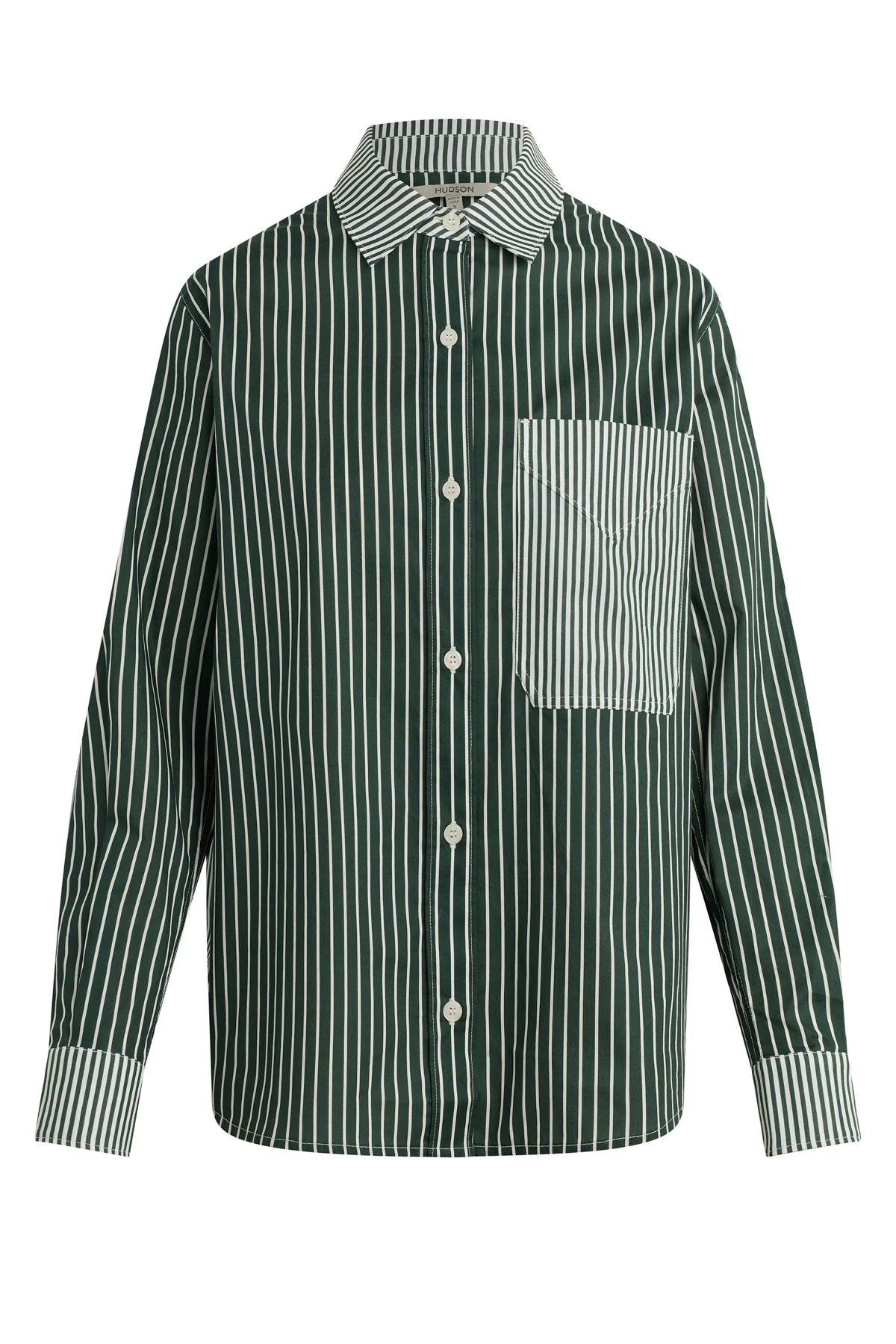 Oversized Button Down Shirt - Spruce Stripe