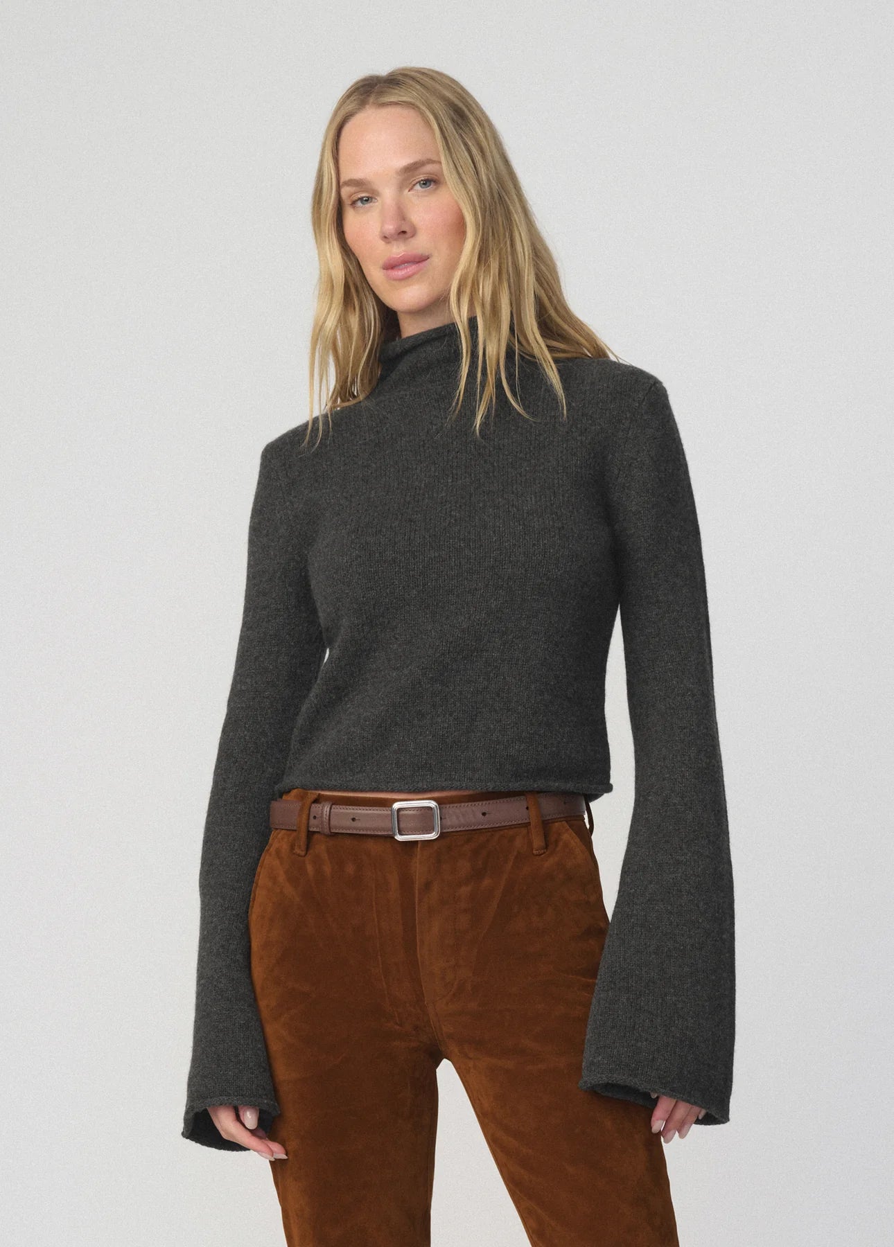 The Jane Roll Neck Sweater - Charcoal