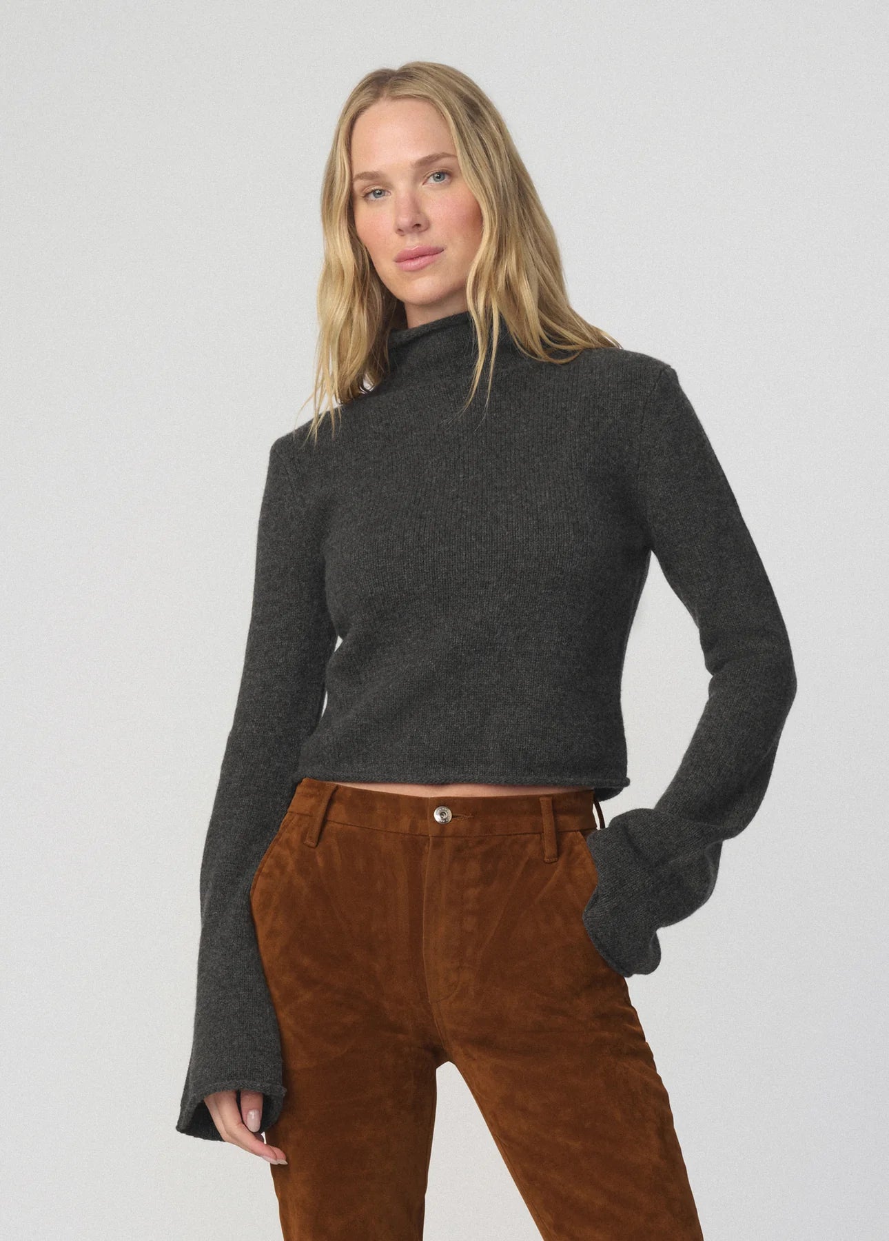 The Jane Roll Neck Sweater - Charcoal