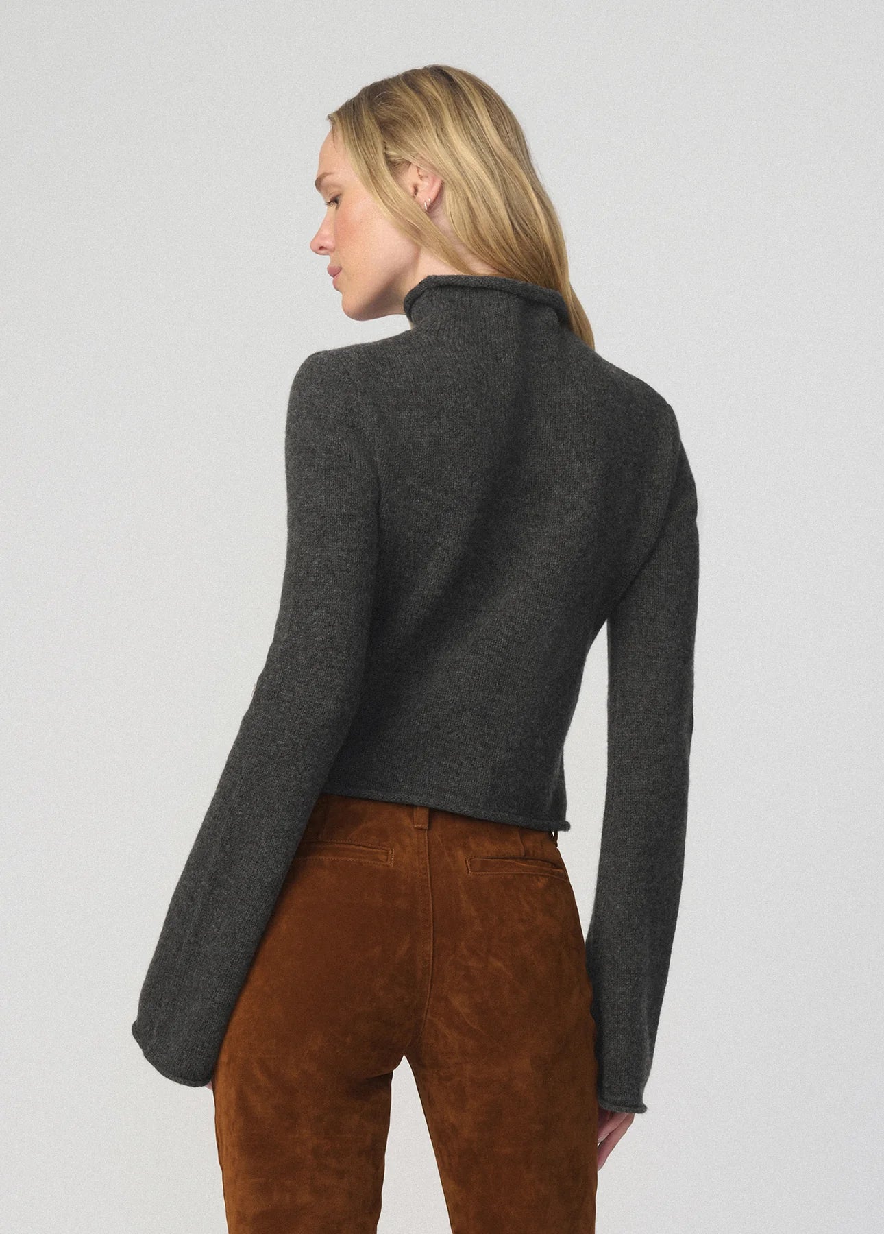 The Jane Roll Neck Sweater - Charcoal