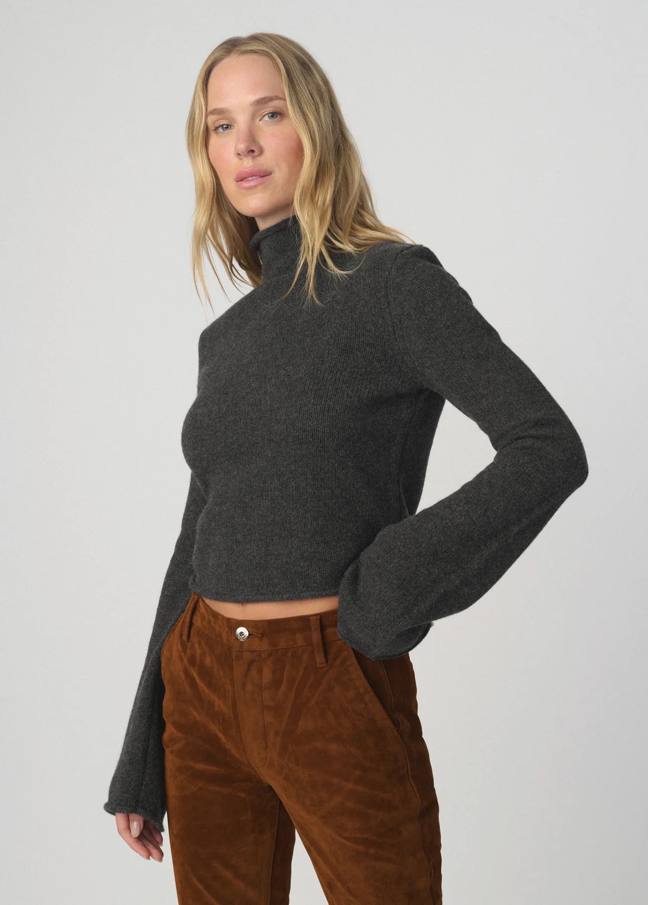 The Jane Roll Neck Sweater - Charcoal