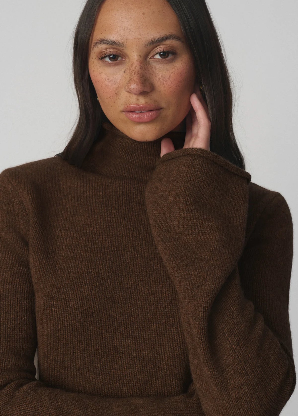 The Jane Roll Neck Sweater - Cinnamon