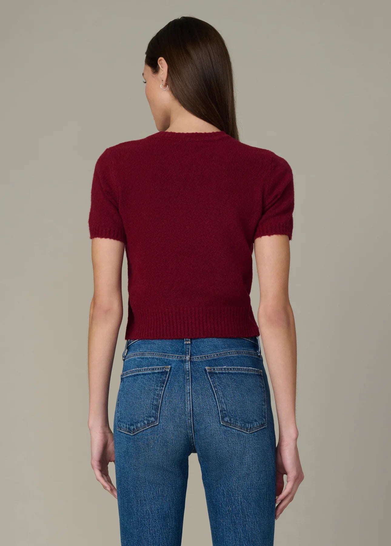 The Steph Shrunken Sweater Tee - Syrah