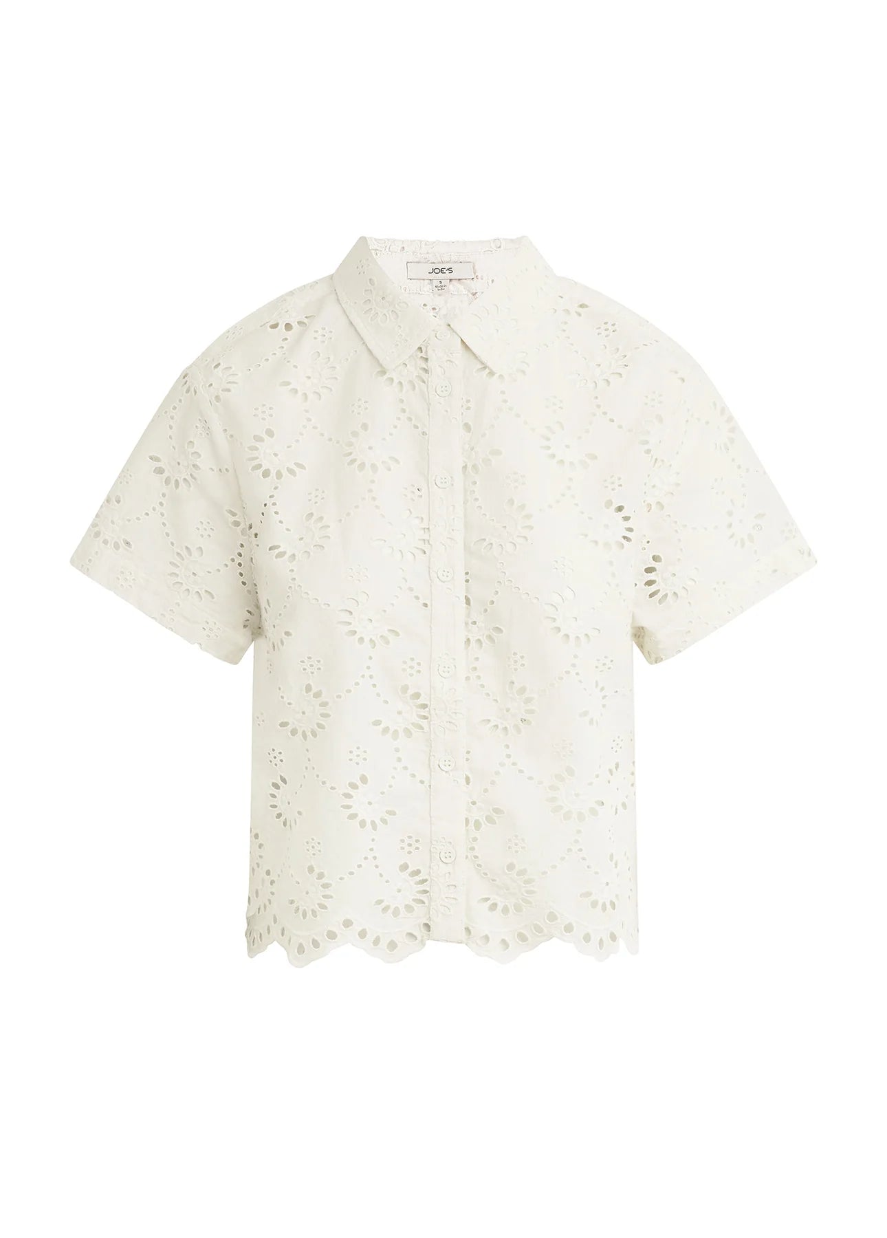 The Eyelet Short Sleeve Shirt - Ecru