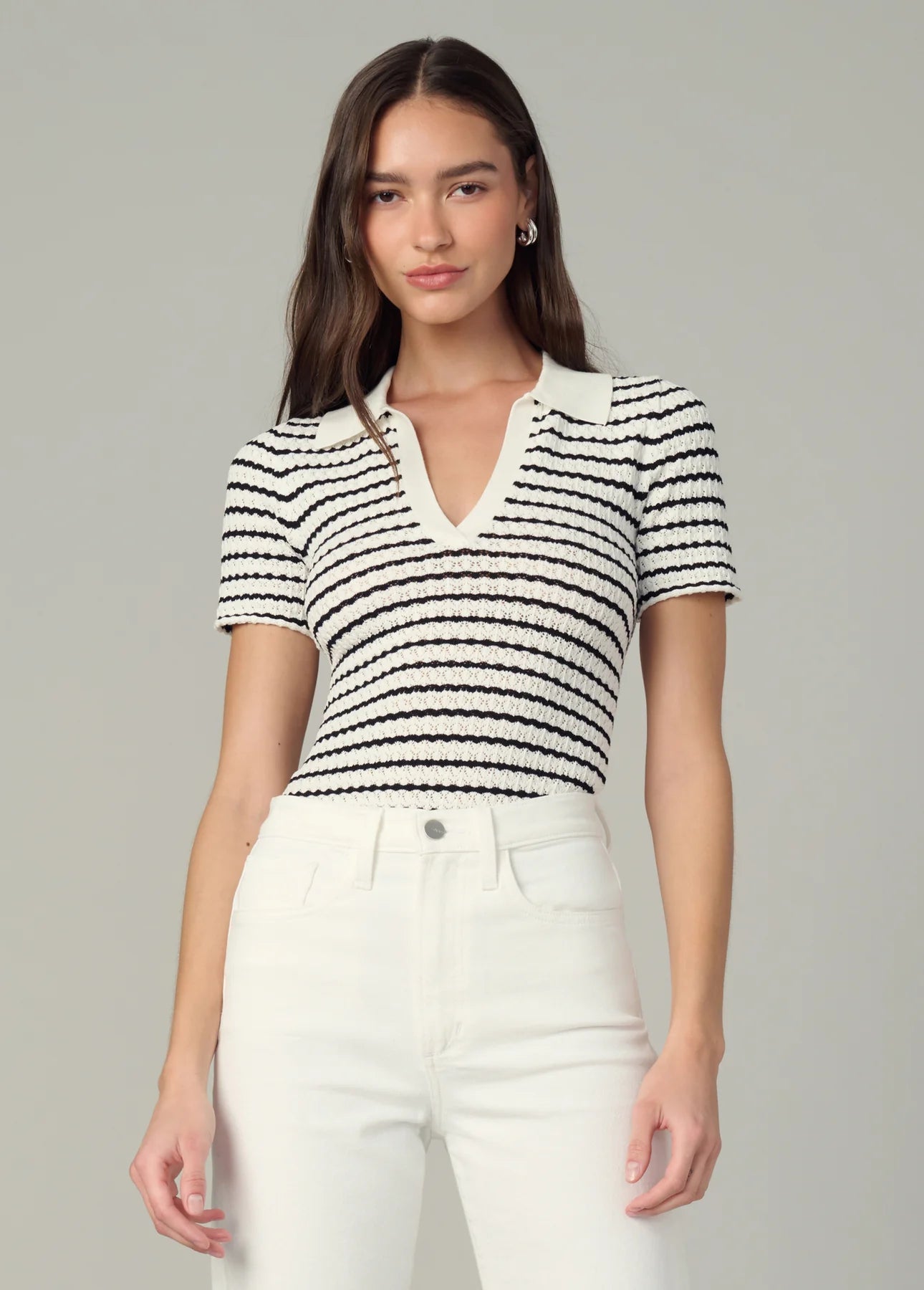 The Jess Pointelle Polo Shirt
