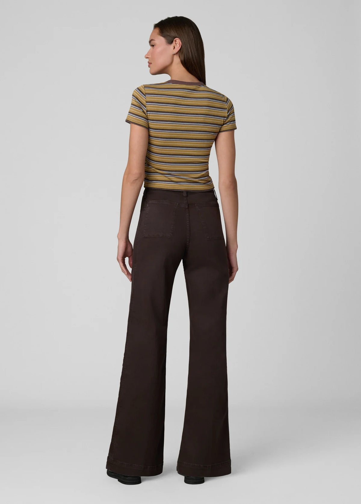 The Baby Tee - Camel Multi Stripe