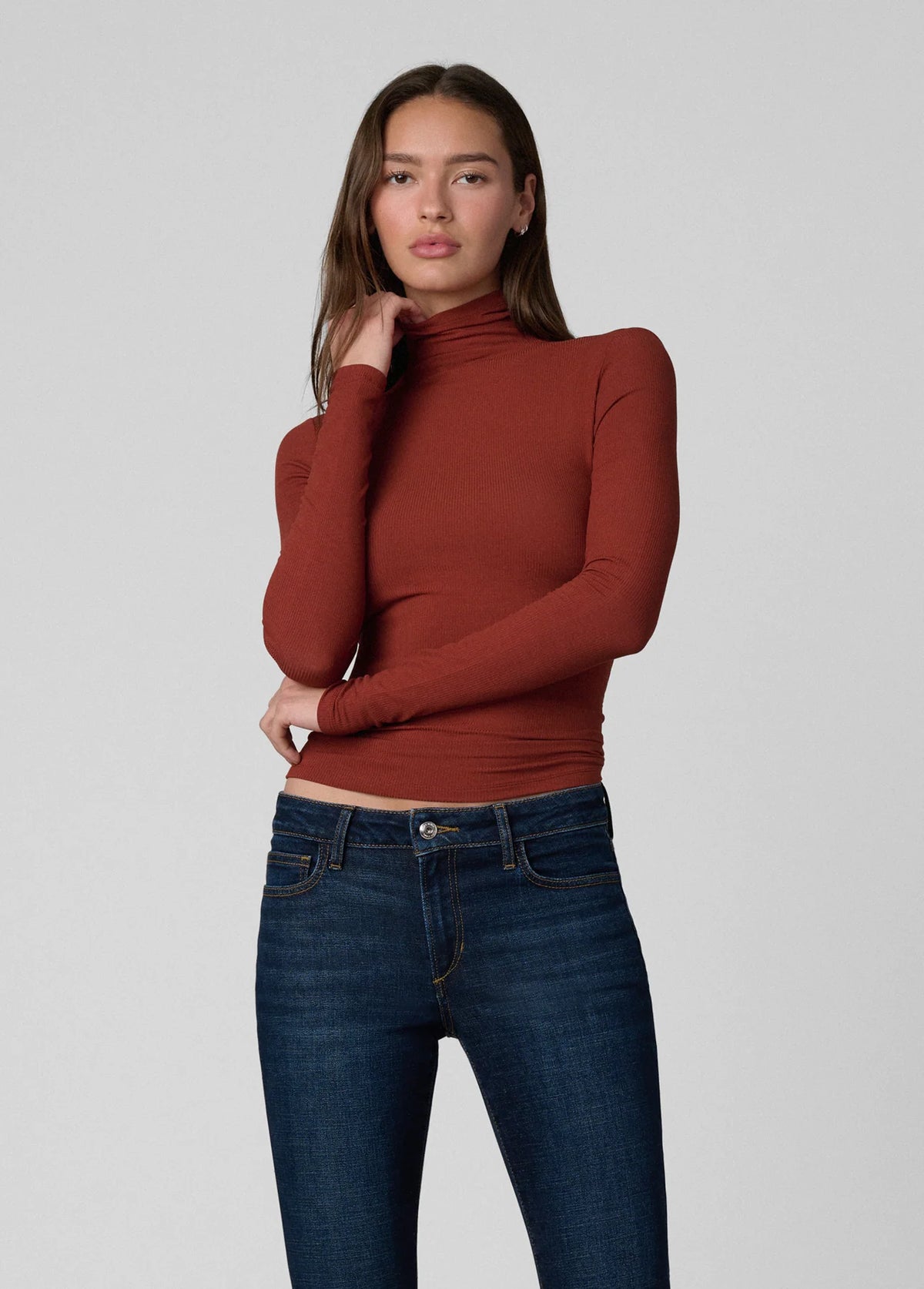 The Tony Long Sleeve Top - Chili Oil