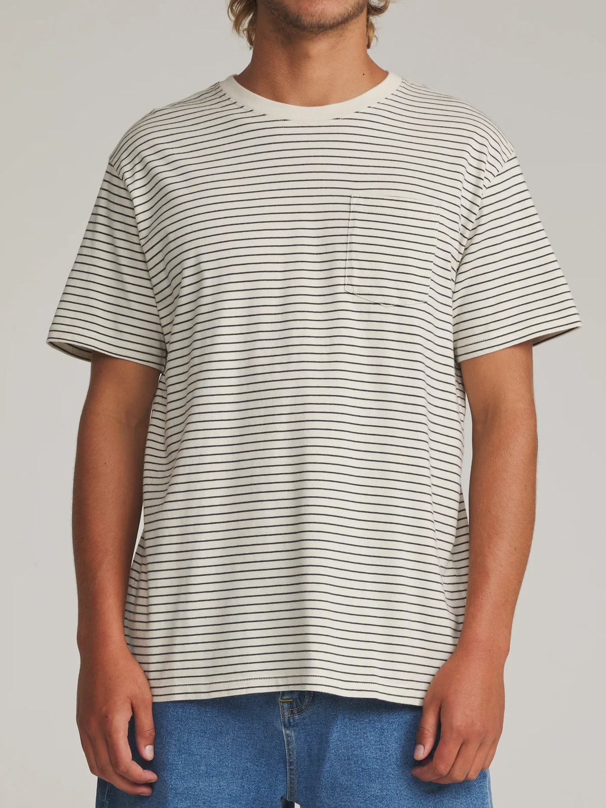 Finley Pocket Tee - Vapor/Black Wash