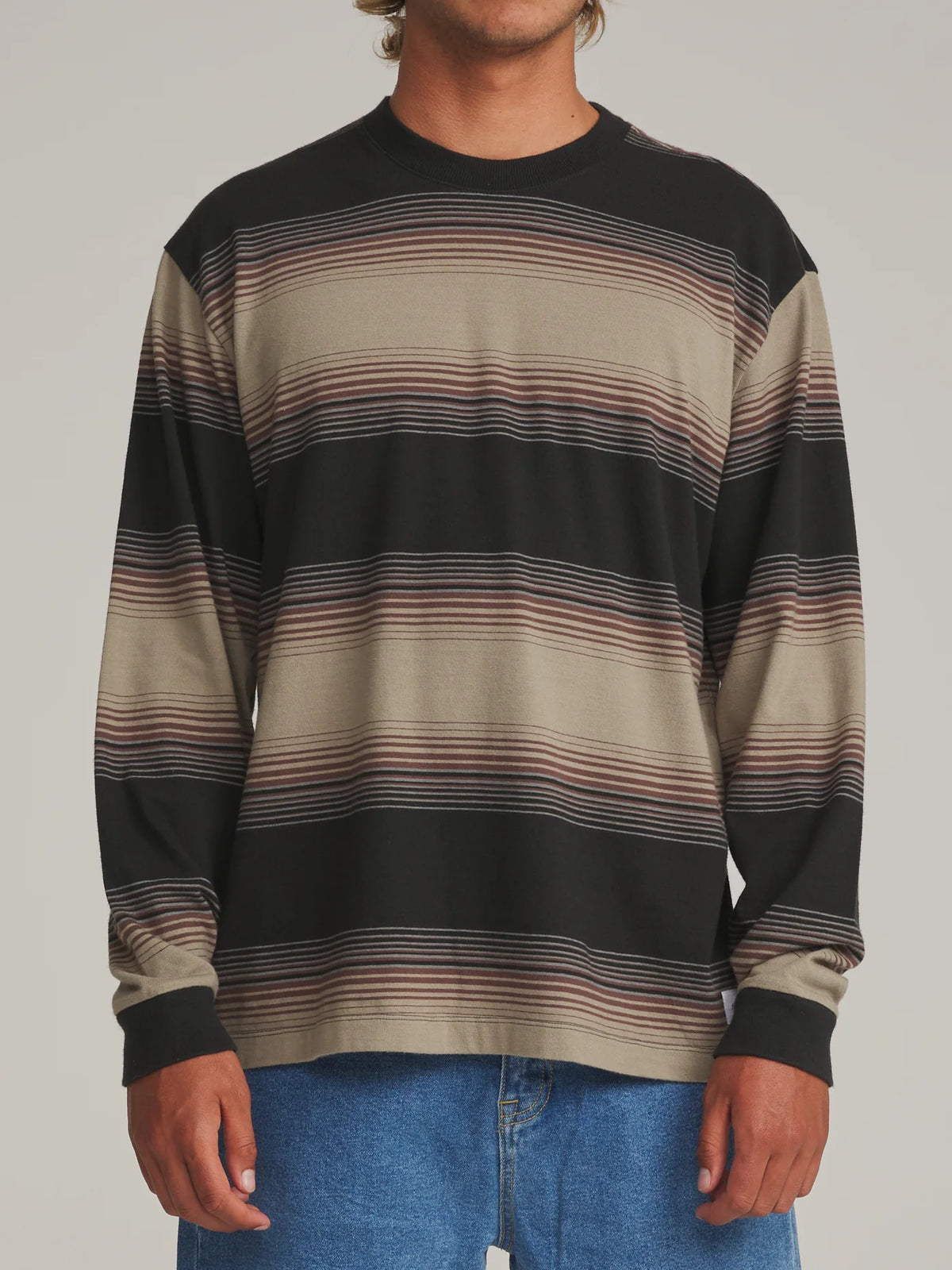 Sunset Box Fit Long Sleeve Tee - Black