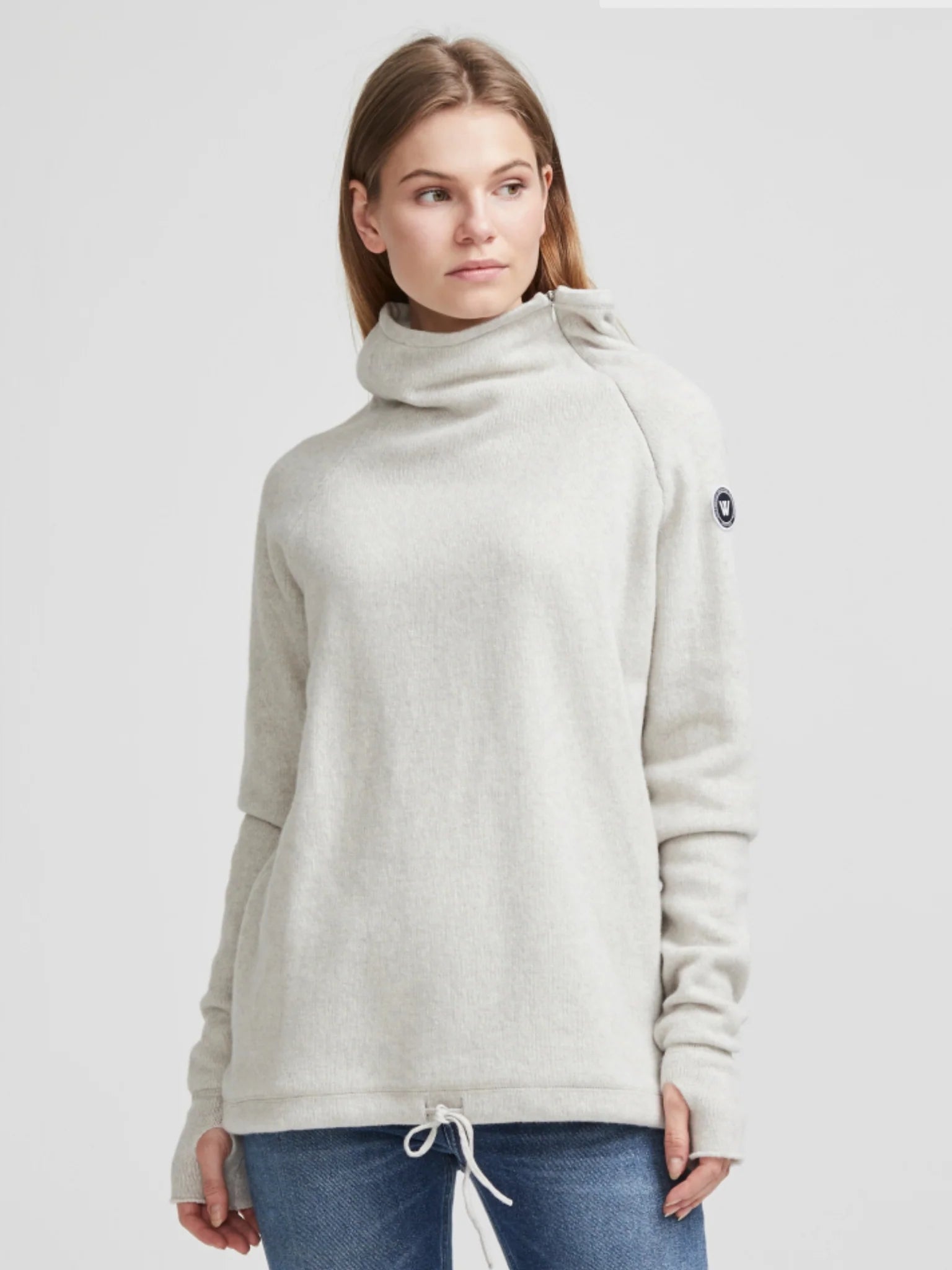 Martina Windproof Sweater - Light Grey Melange