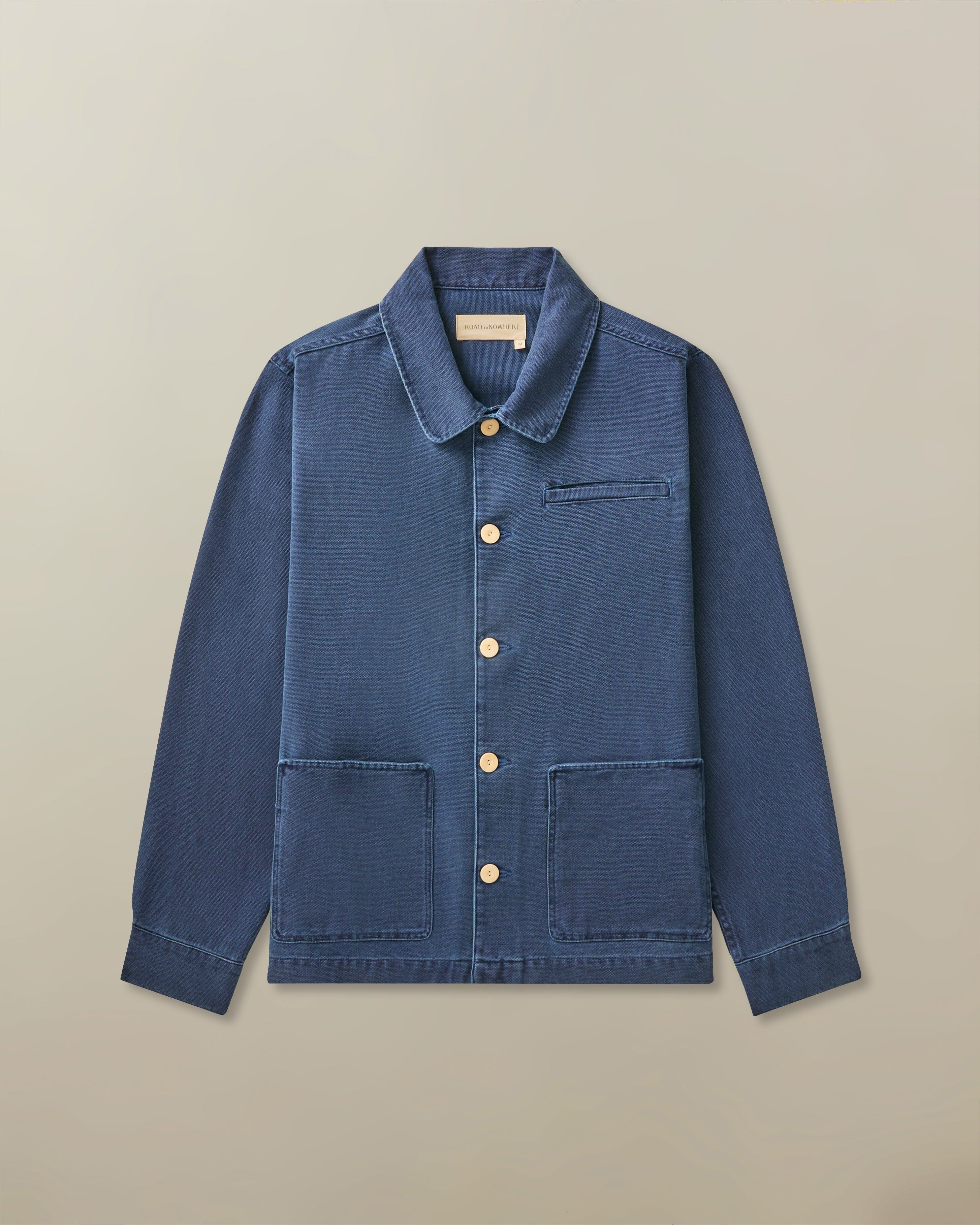 Drew Jacket in Organic Cotton - Marine