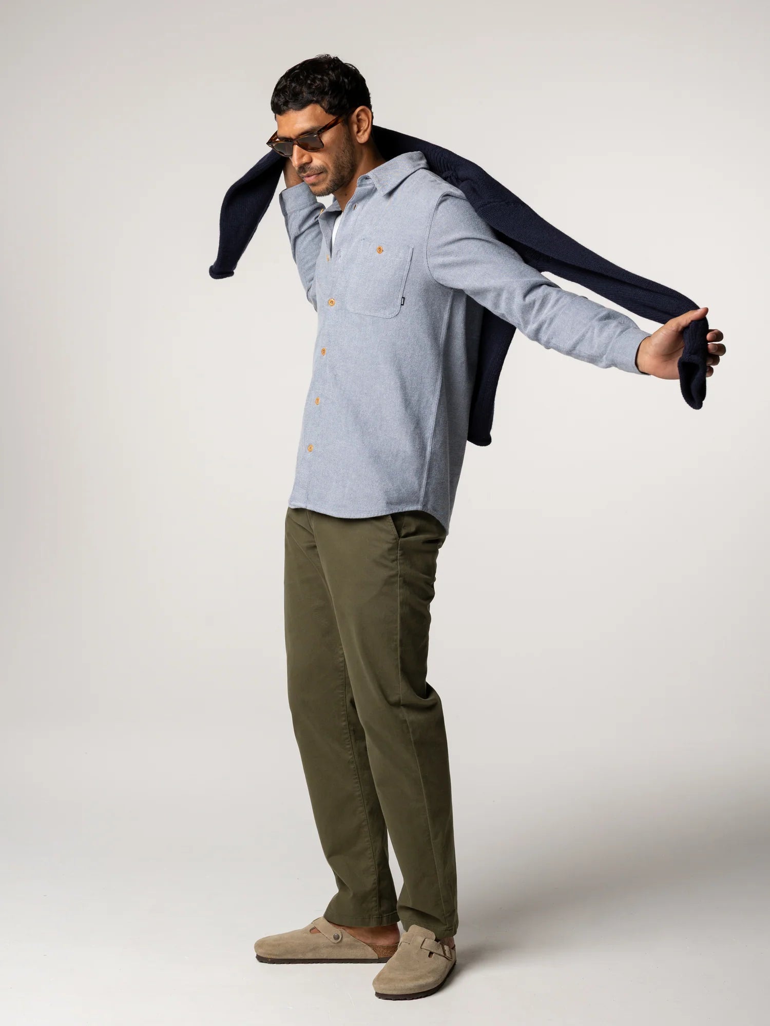Men's Gylly Shirt - Indigo Dobby