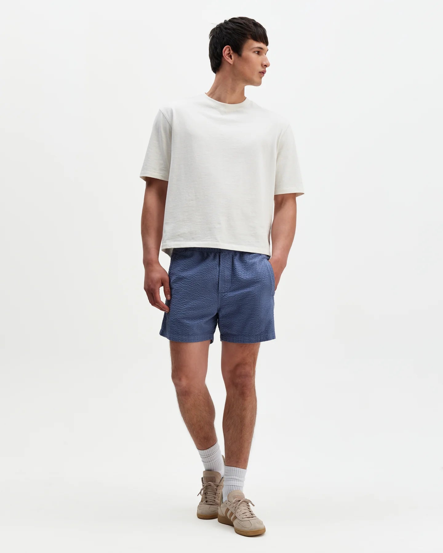 Mescal Short - Cotton Seersucker - Blue