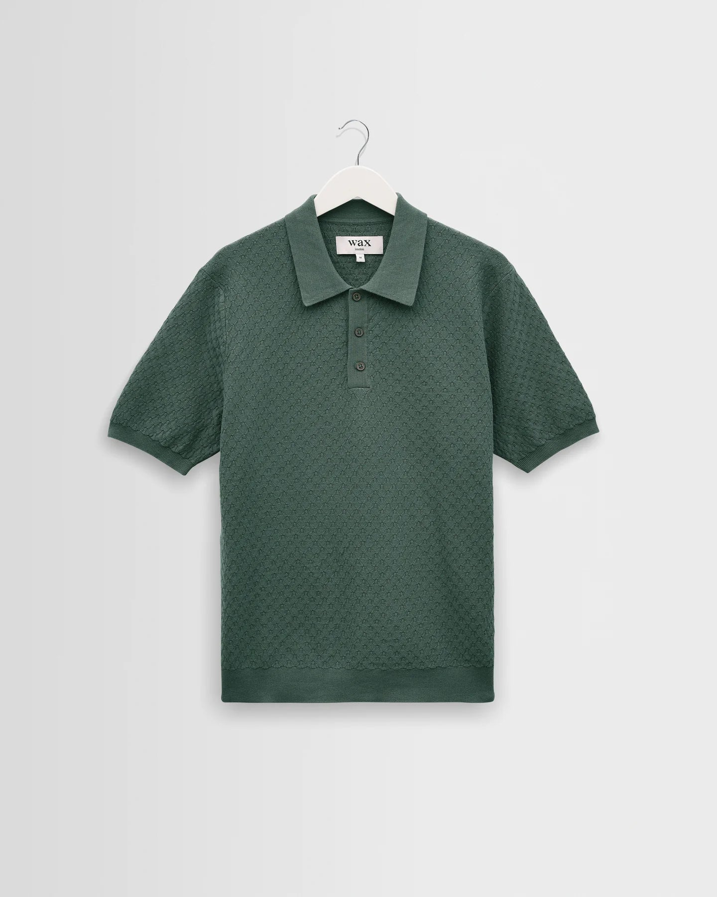 Naples Retro Diamond Knitted Polo - Sea Green