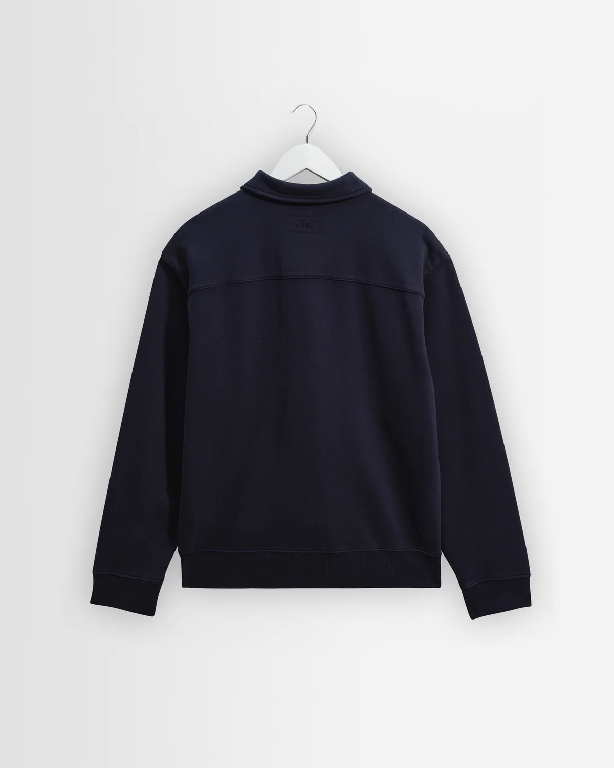 Reeve - Washed Navy Loopback Organic Cotton Collared Sweatshirt