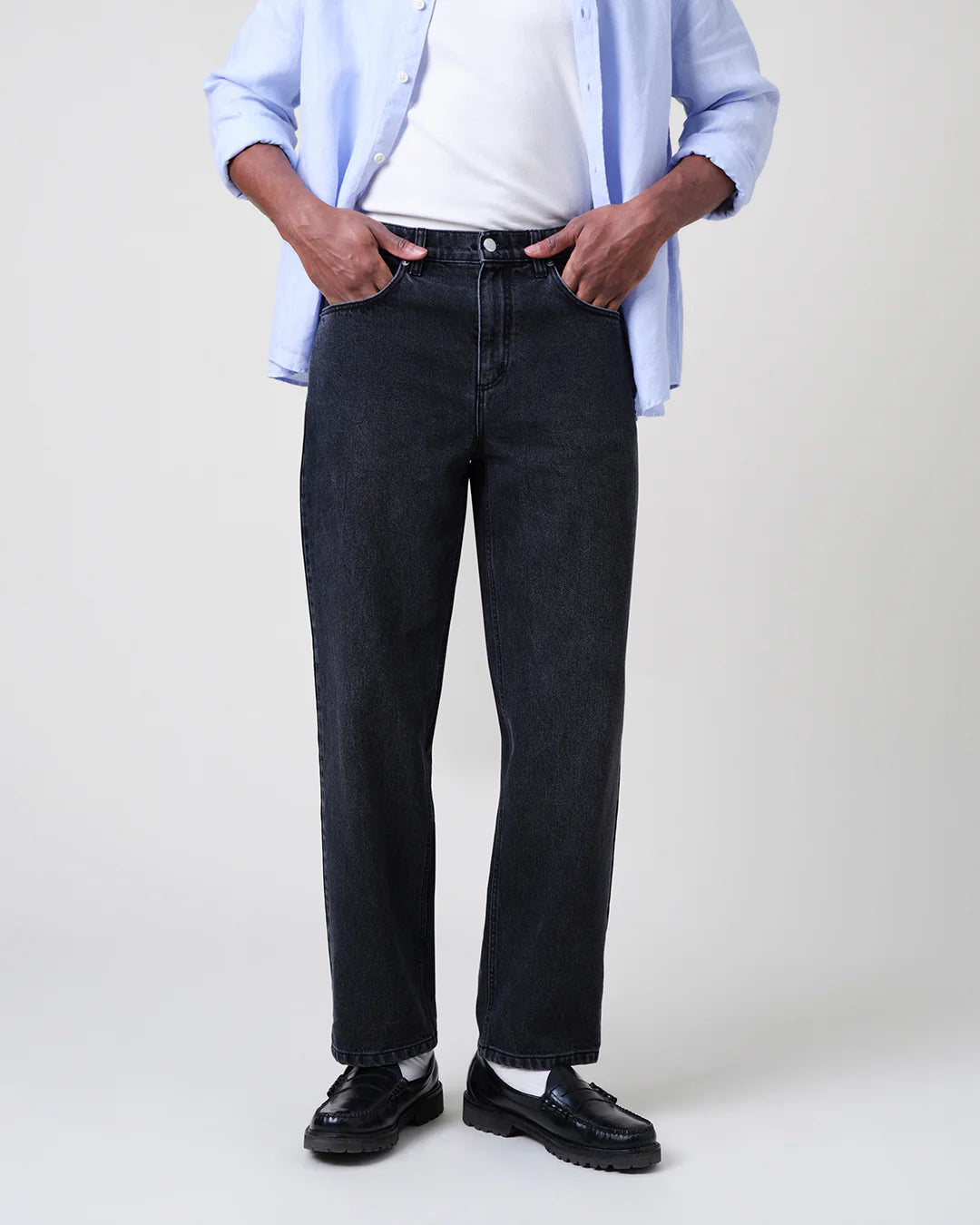 Russell Straight Fit Denim Jeans - Washed Black