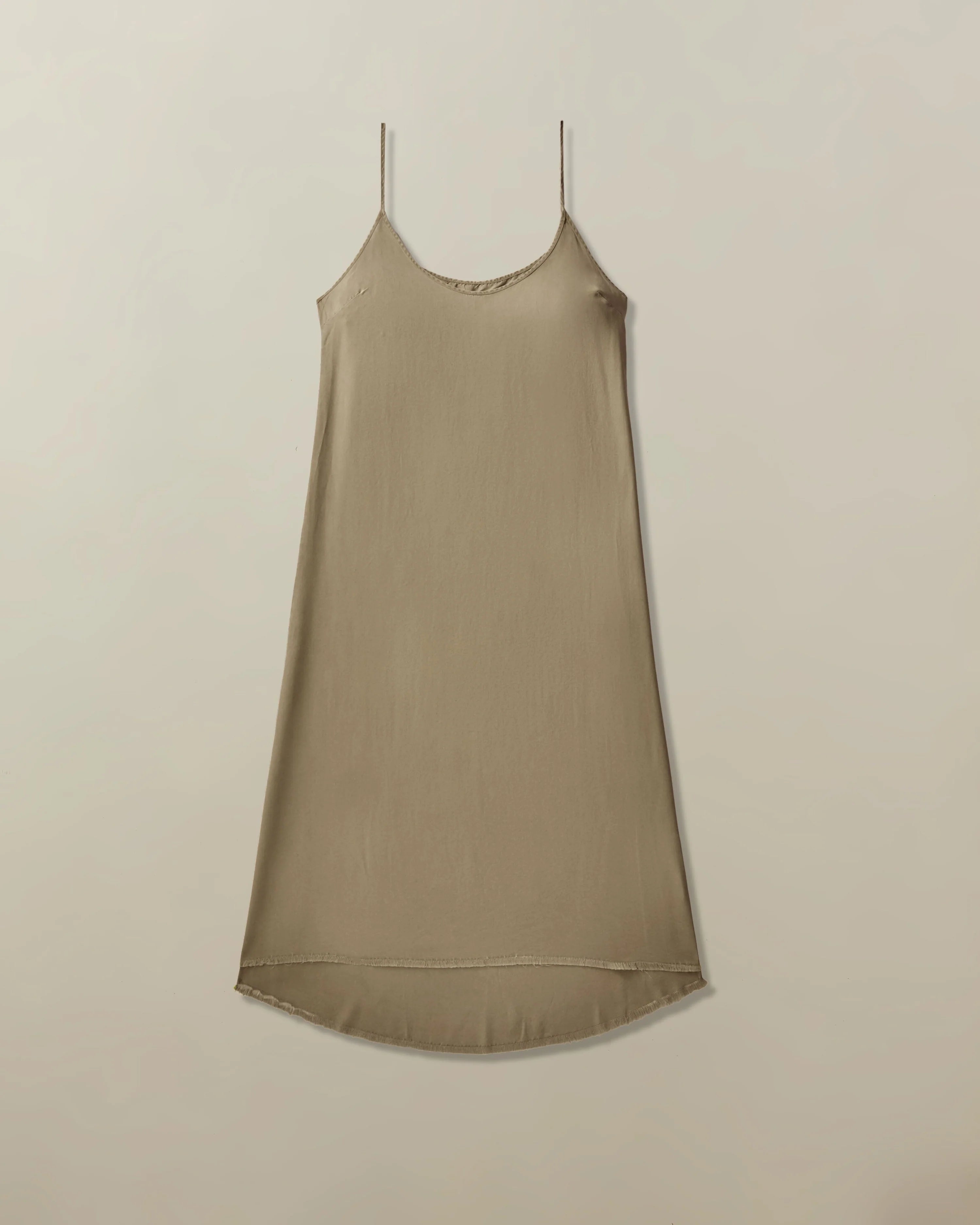 Sonya Slip Dress in Lyocell - Army Pigment Dyed
