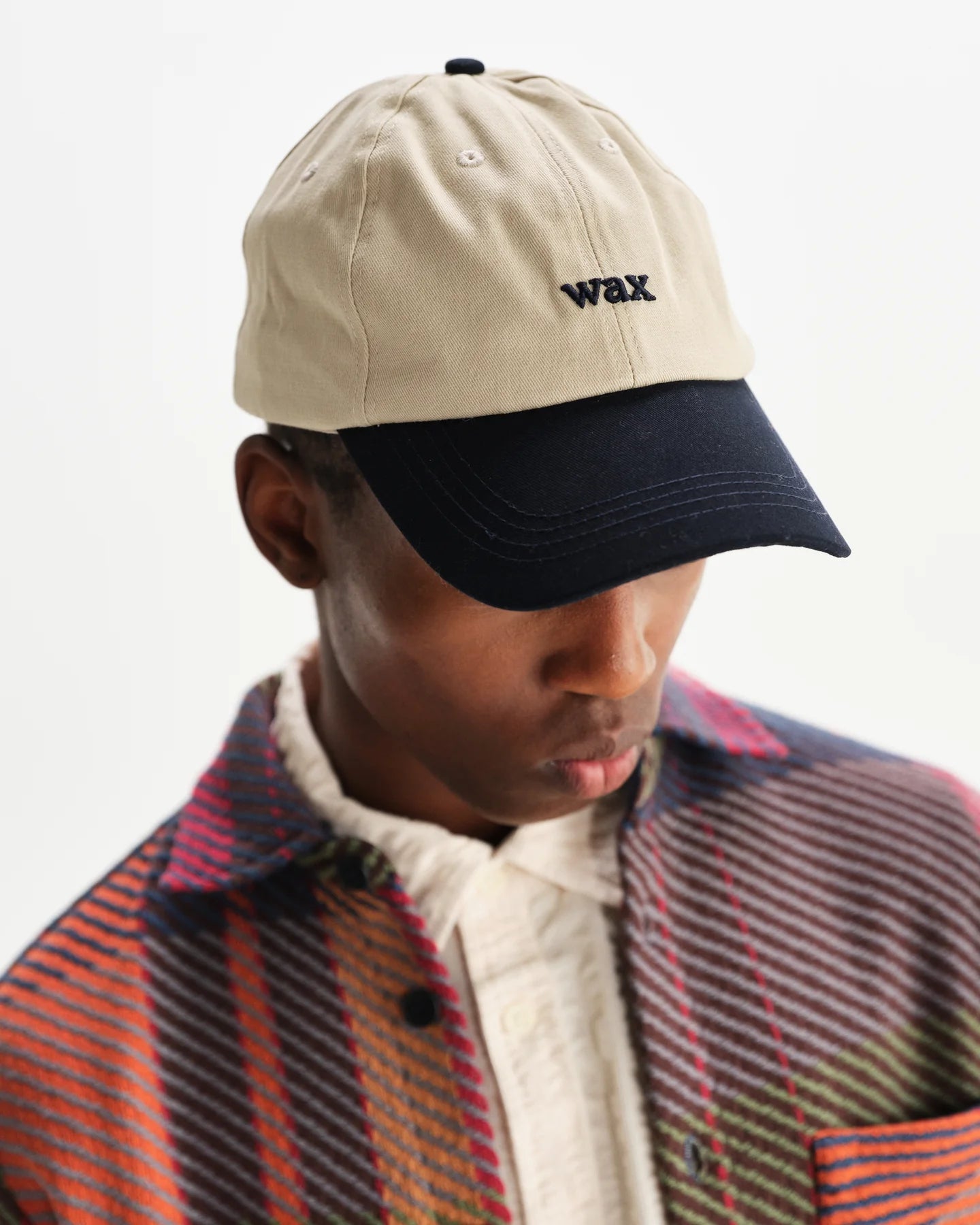 Spencer Cotton Sports Cap - Stone/Navy