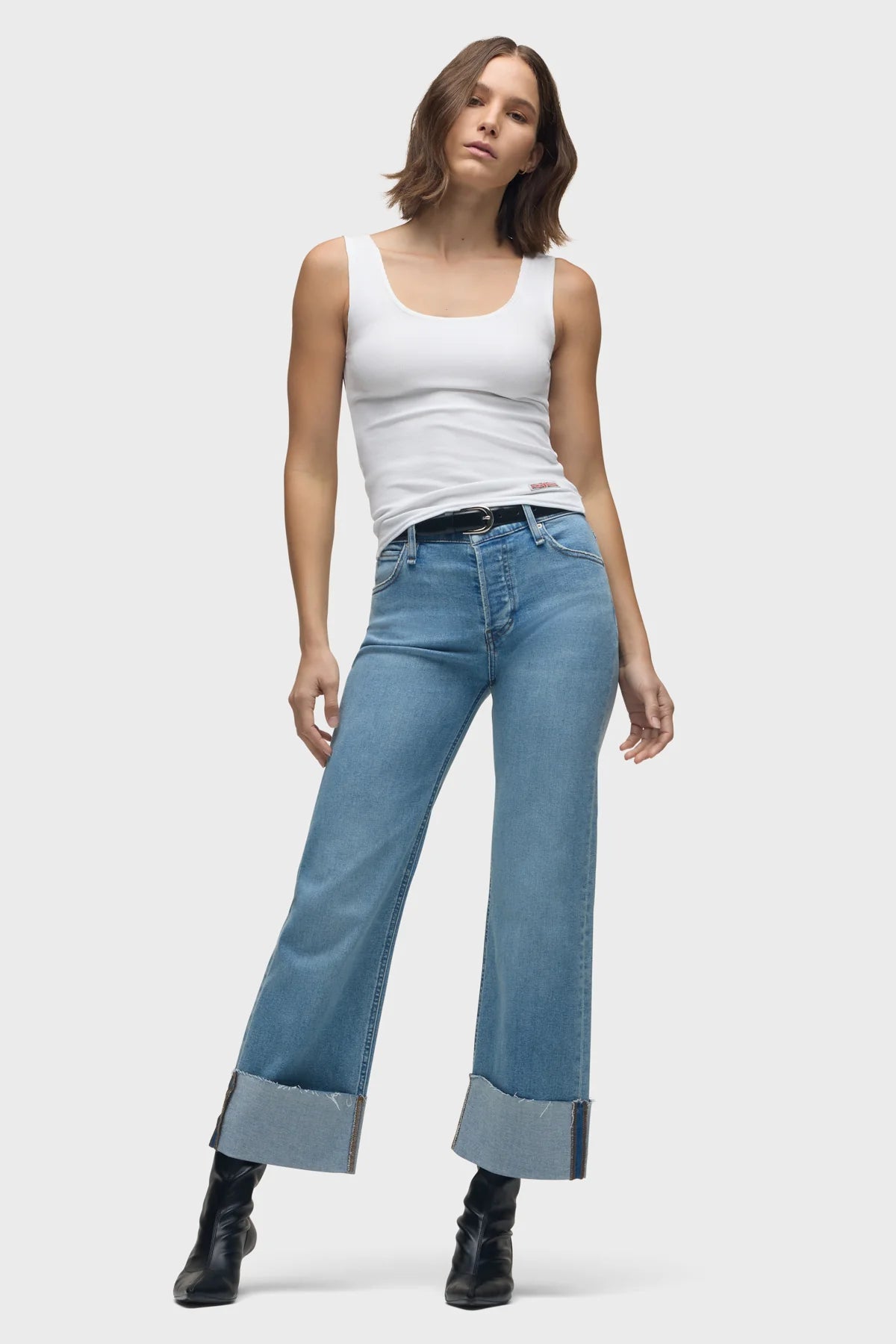 Rosie High-Rise Wide Leg W/ Cuff - Oak