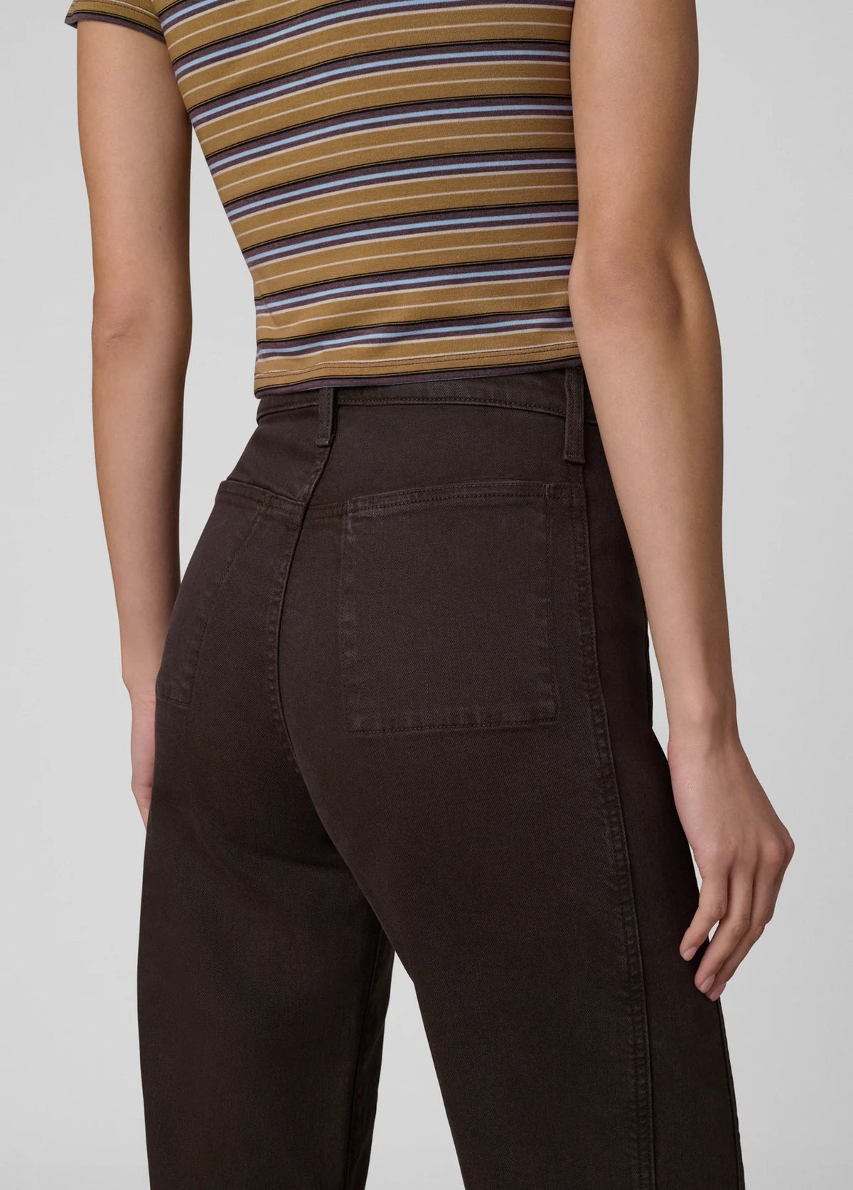 The Mia Paneled Trouser - High Rise Wide Leg - Coffee Bean