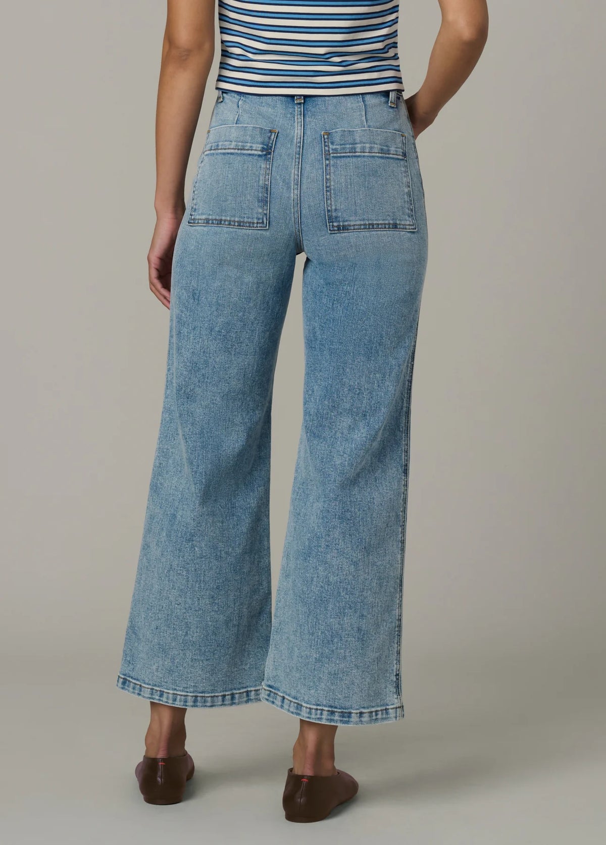 The Mia Ankle with Welt Pockets - High Rise Wide Leg Ankle - Vernal