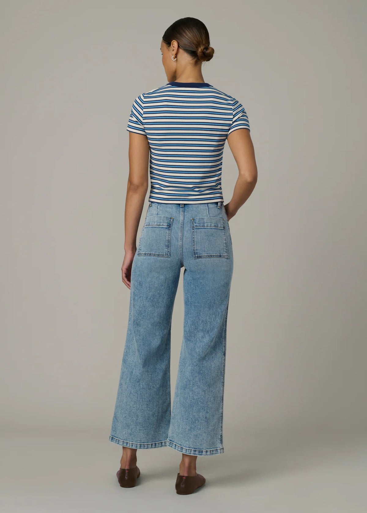The Mia Ankle with Welt Pockets - High Rise Wide Leg Ankle - Vernal