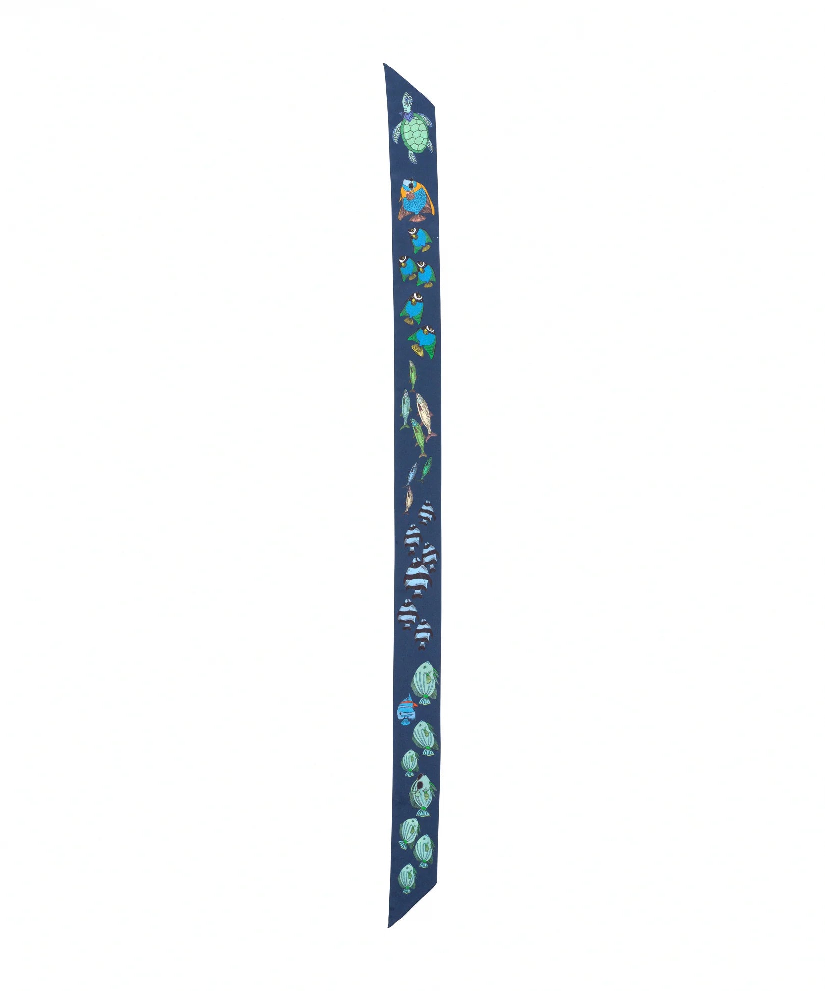 Lost At Sea Silk Ribbon Scarf - Navy
