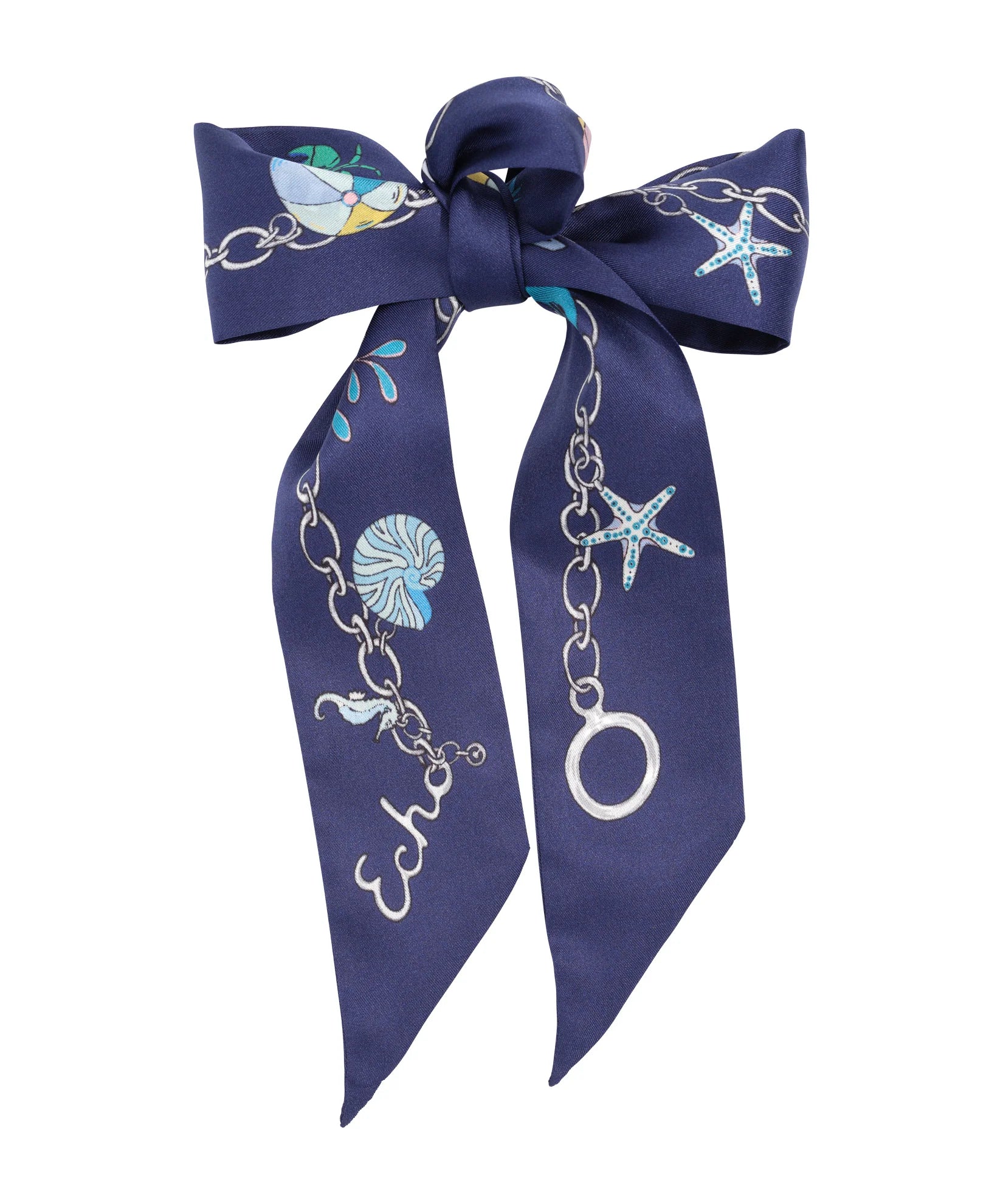 Charmed Life Silk Ribbon Scarf - Navy