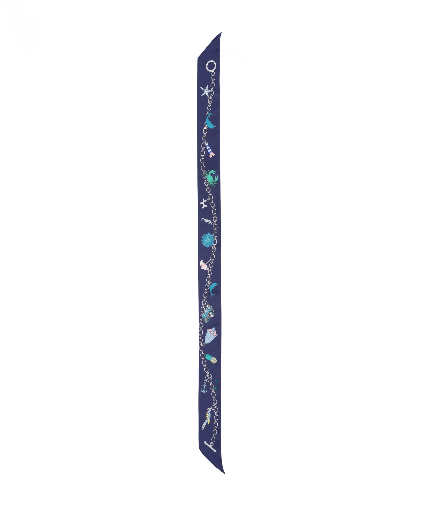Charmed Life Silk Ribbon Scarf - Navy