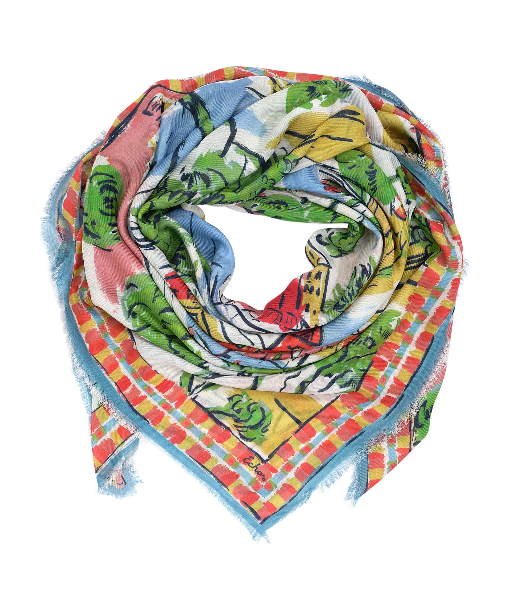 Riviera Oversized Square Scarf - Multi