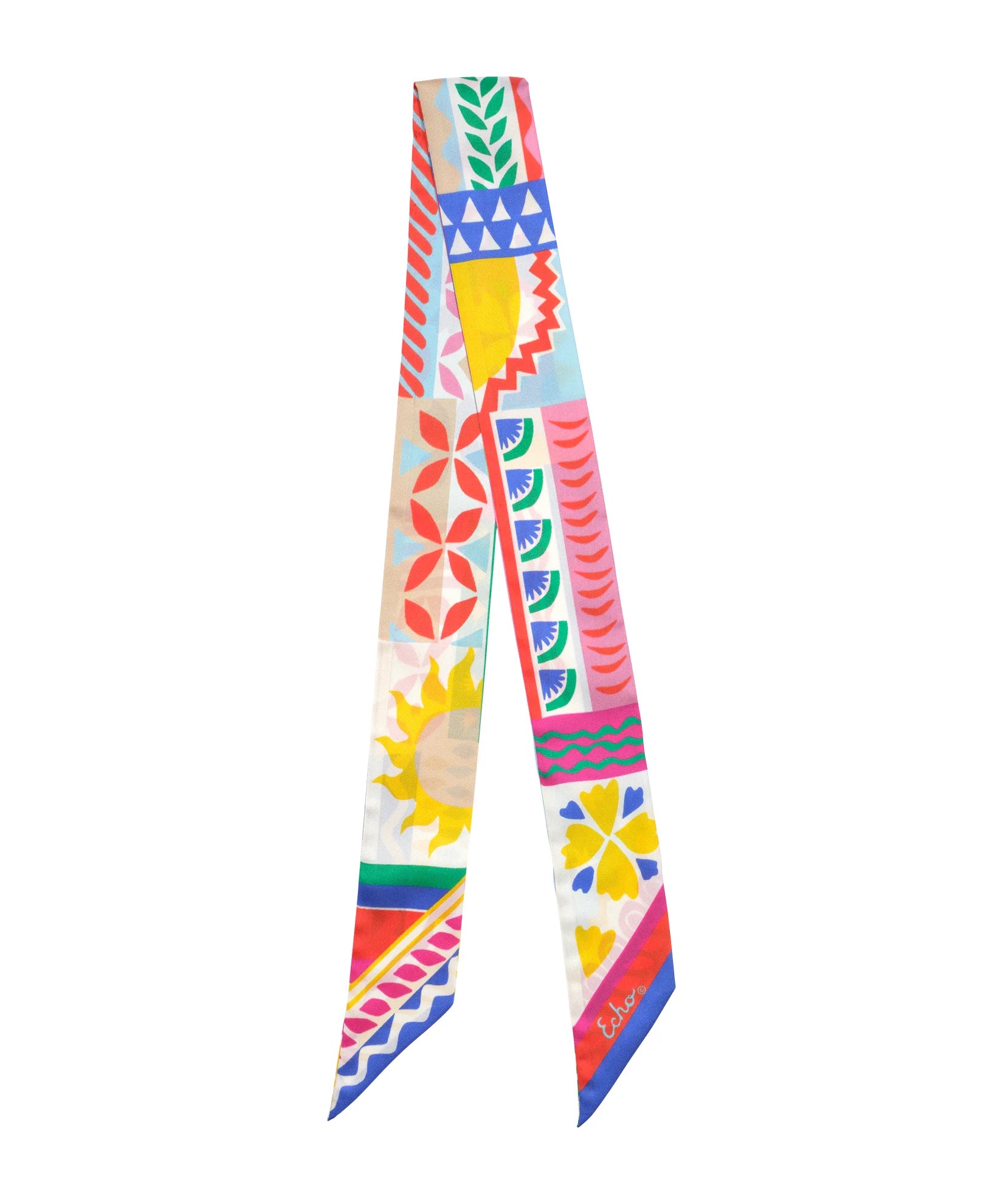 Coastal Collage Silk Ribbon Scarf - Multi