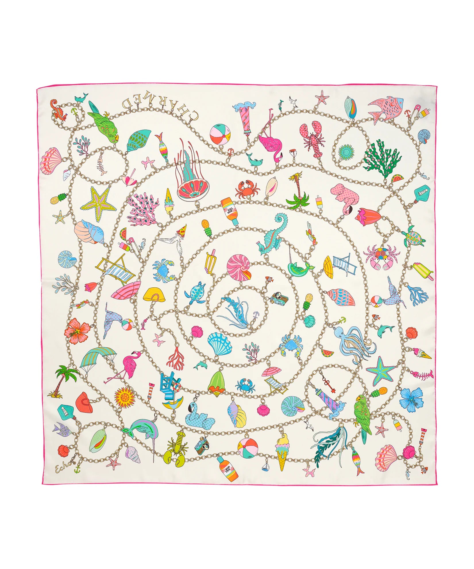 Charmed Life 35" Silk Square Scarf - Multi